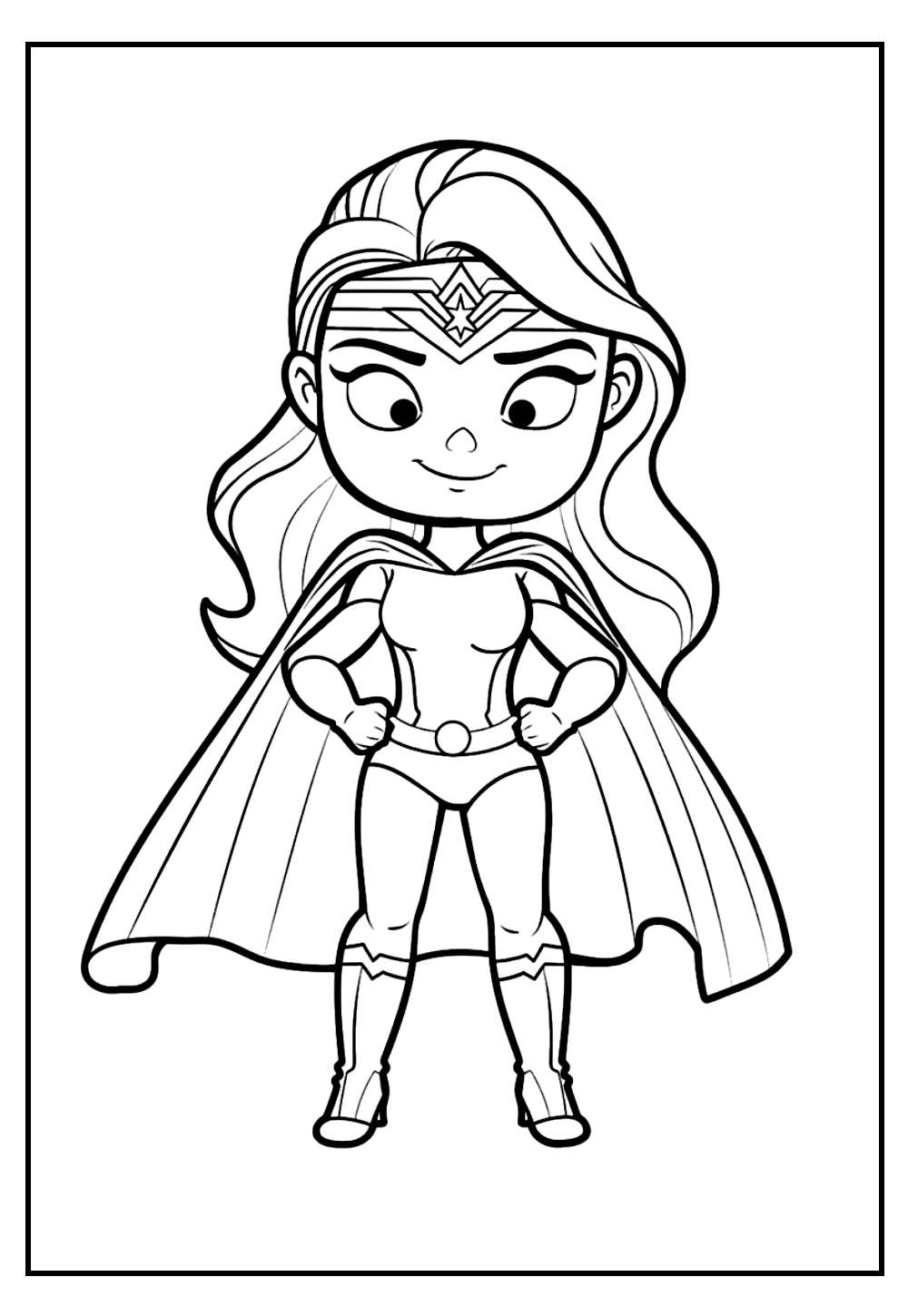 Desenho de Heroína - Mulher-Maravilha