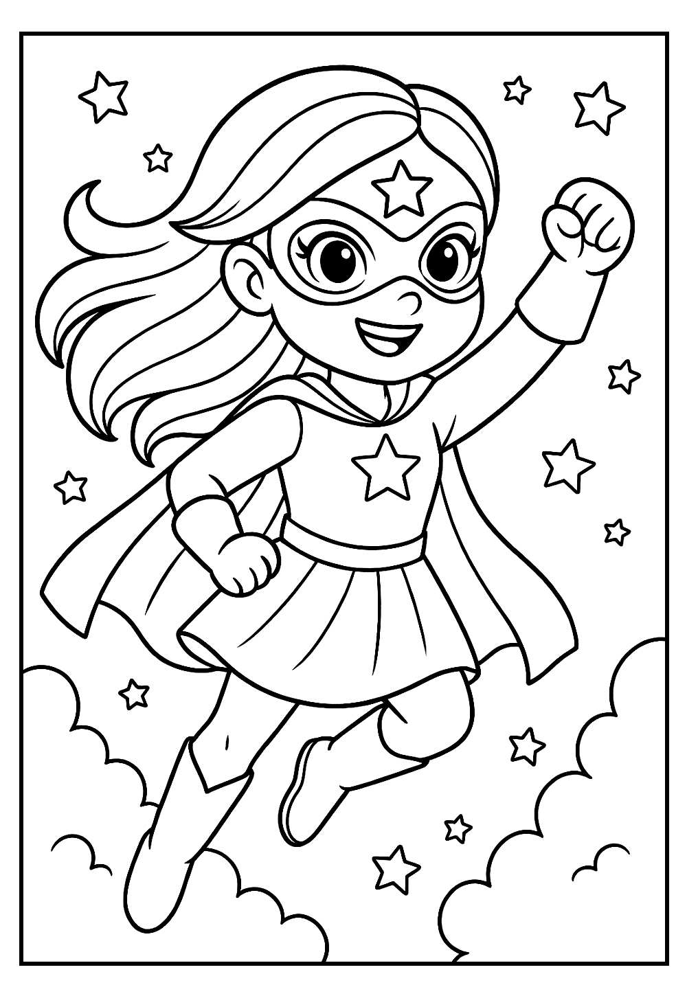 Desenho Fofo de Super Heroína