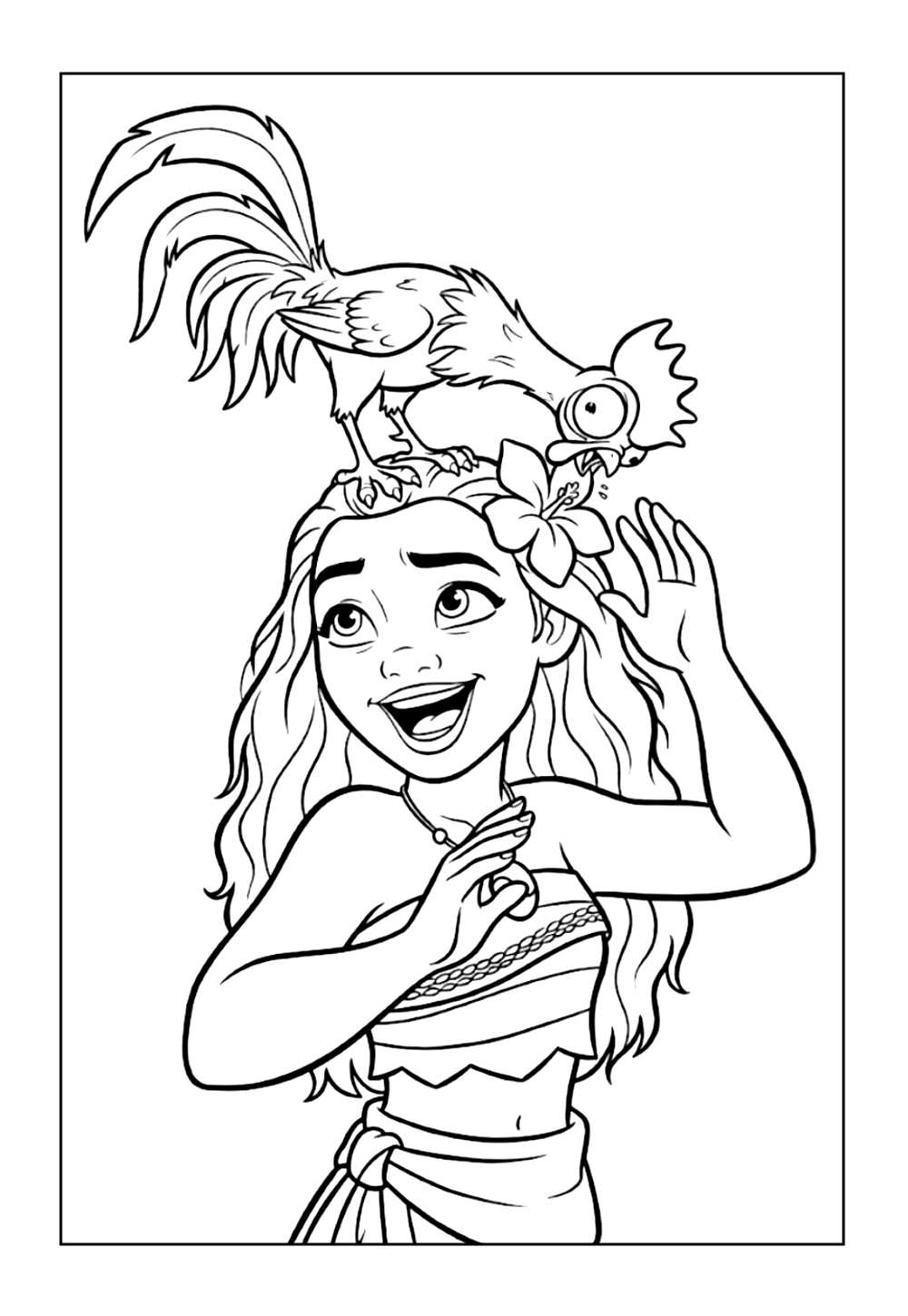 Desenho de Moana para colorir