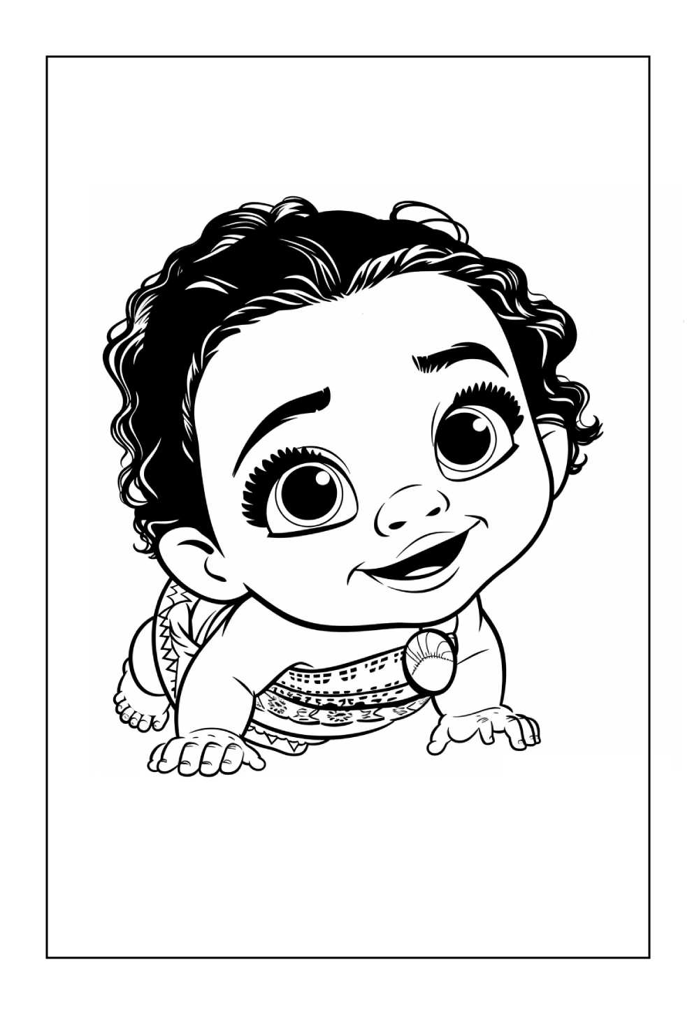Desenho de Moana Baby para colorir