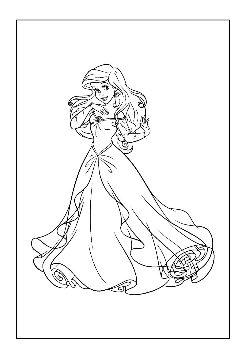 Desenho de Princesa Disney para colorir