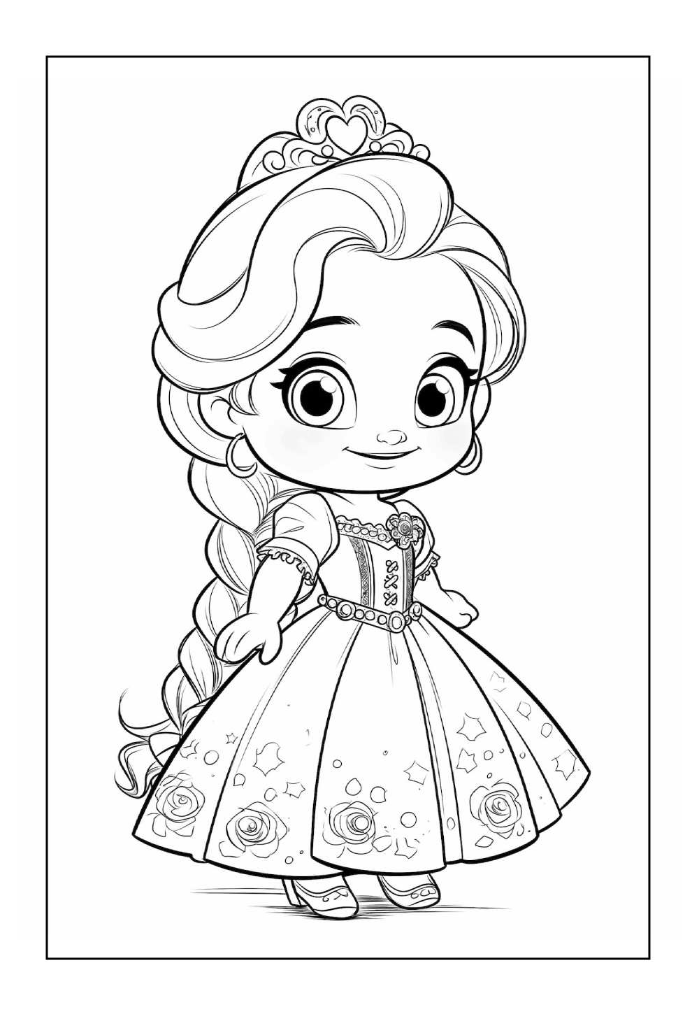 Desenho de Princesa Disney para pintar