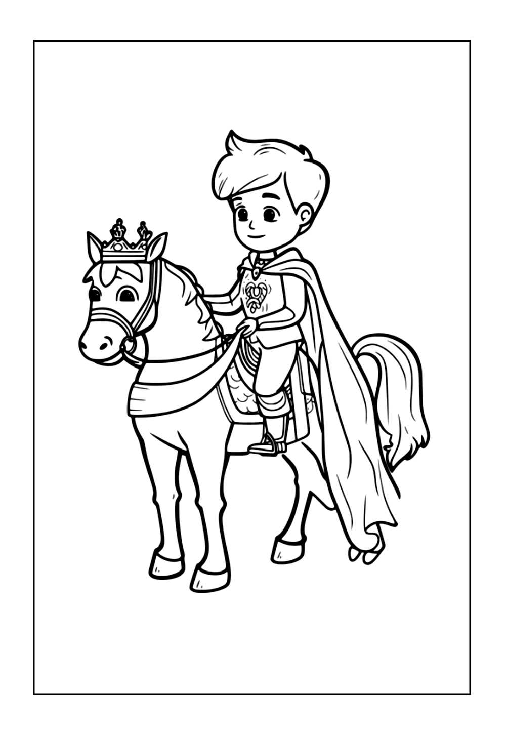 Desenho de Príncipe no Cavalo