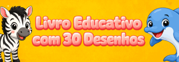 Livro educativo para colorir de animais