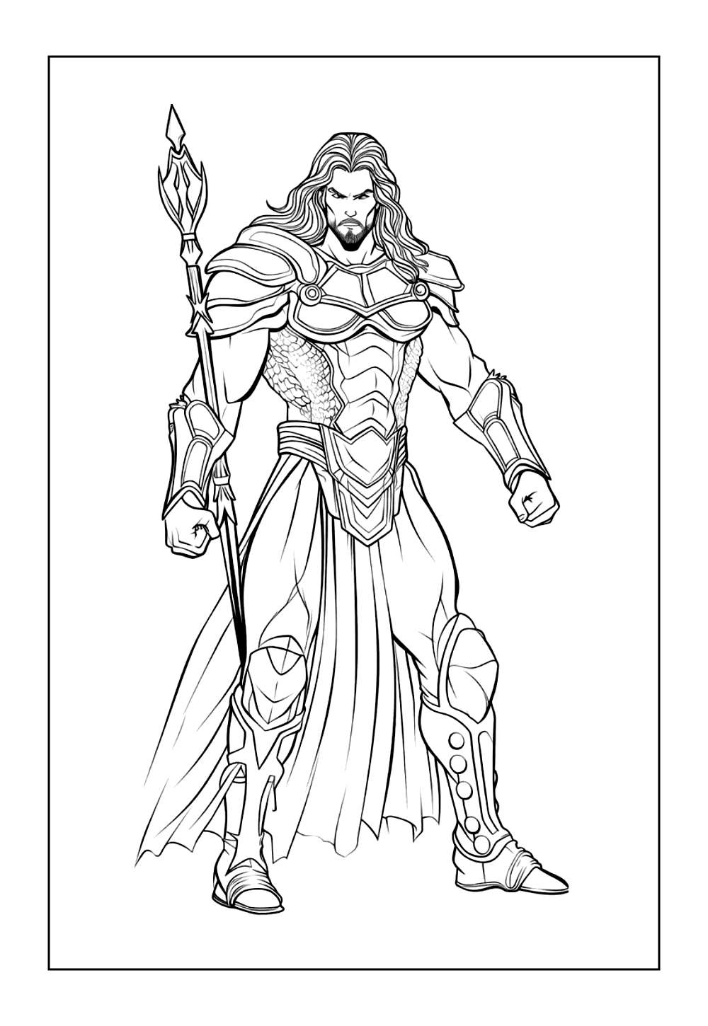 Desenho do Aquaman para pintar