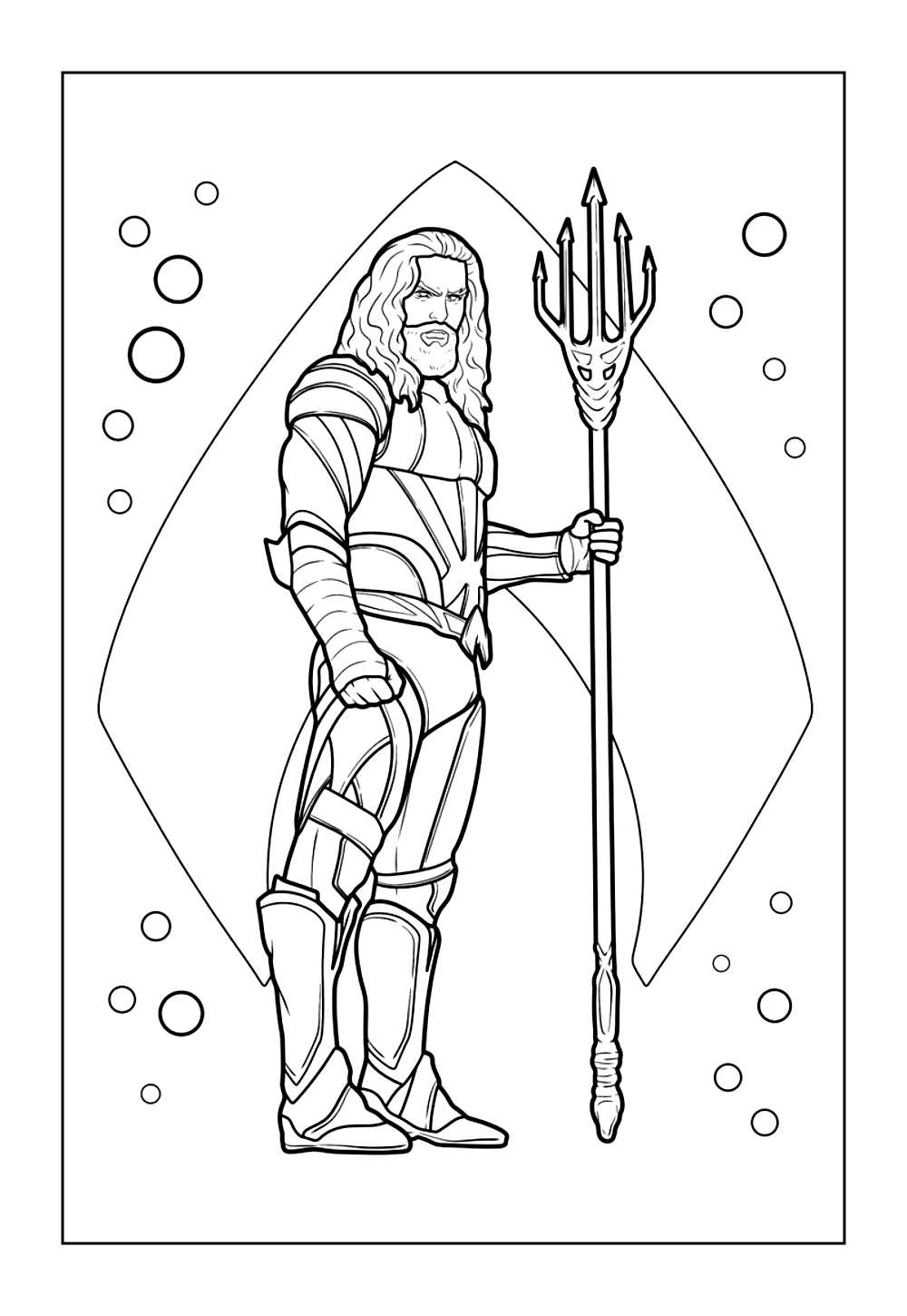 Desenho do Aquaman para colorir
