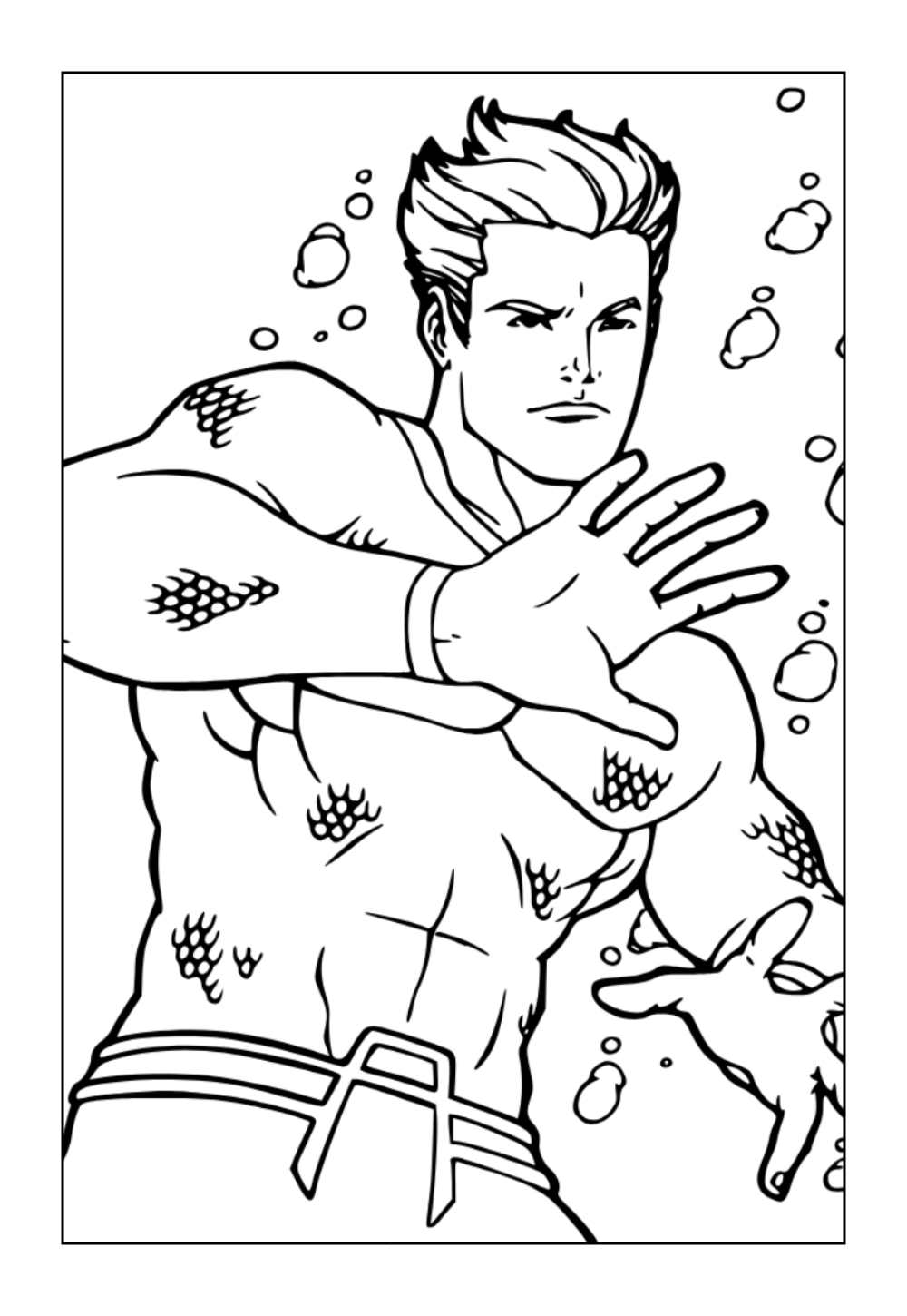 Desenho do Aquaman para pintar