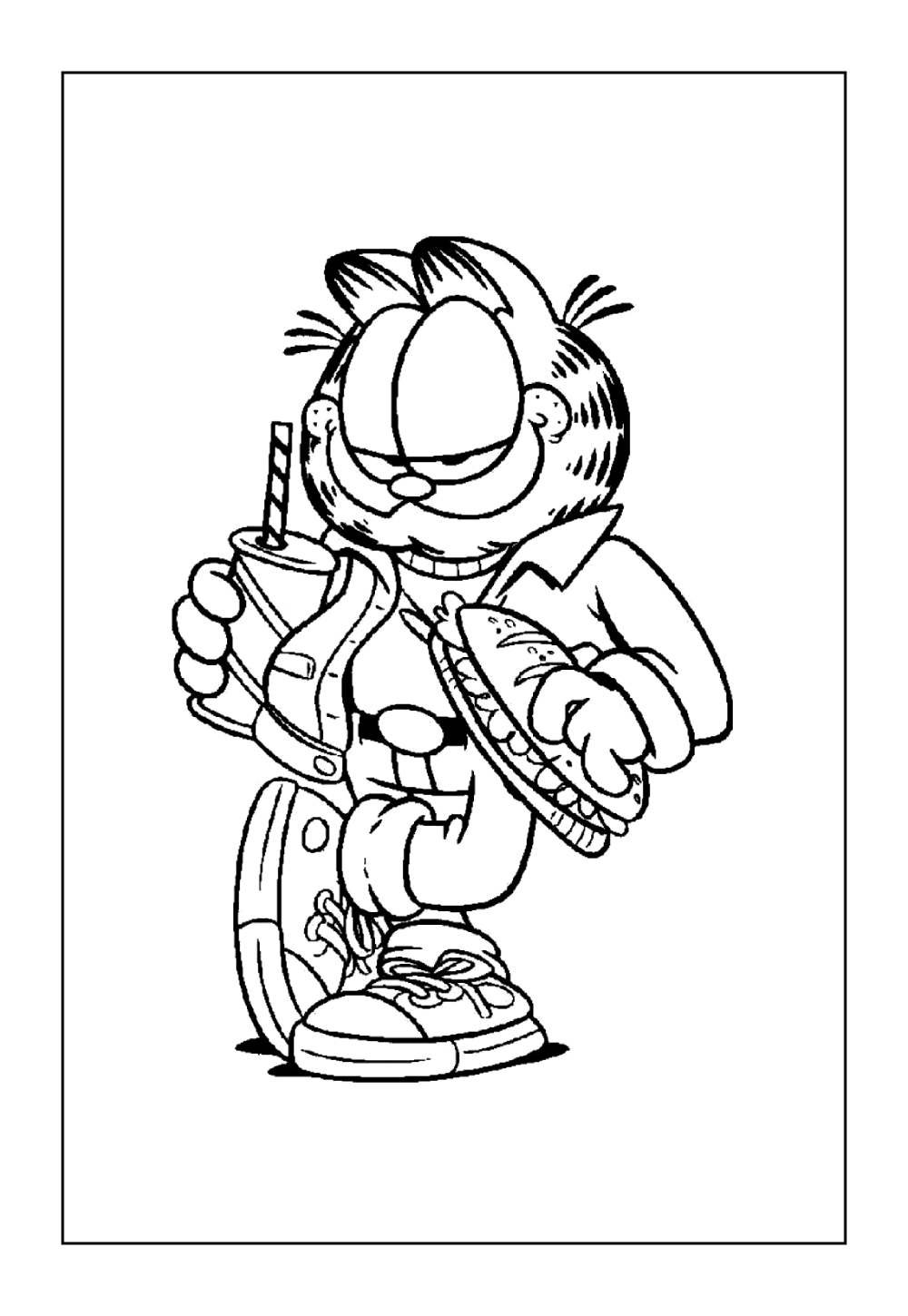 Desenhos Fofos de Garfield para Colorir