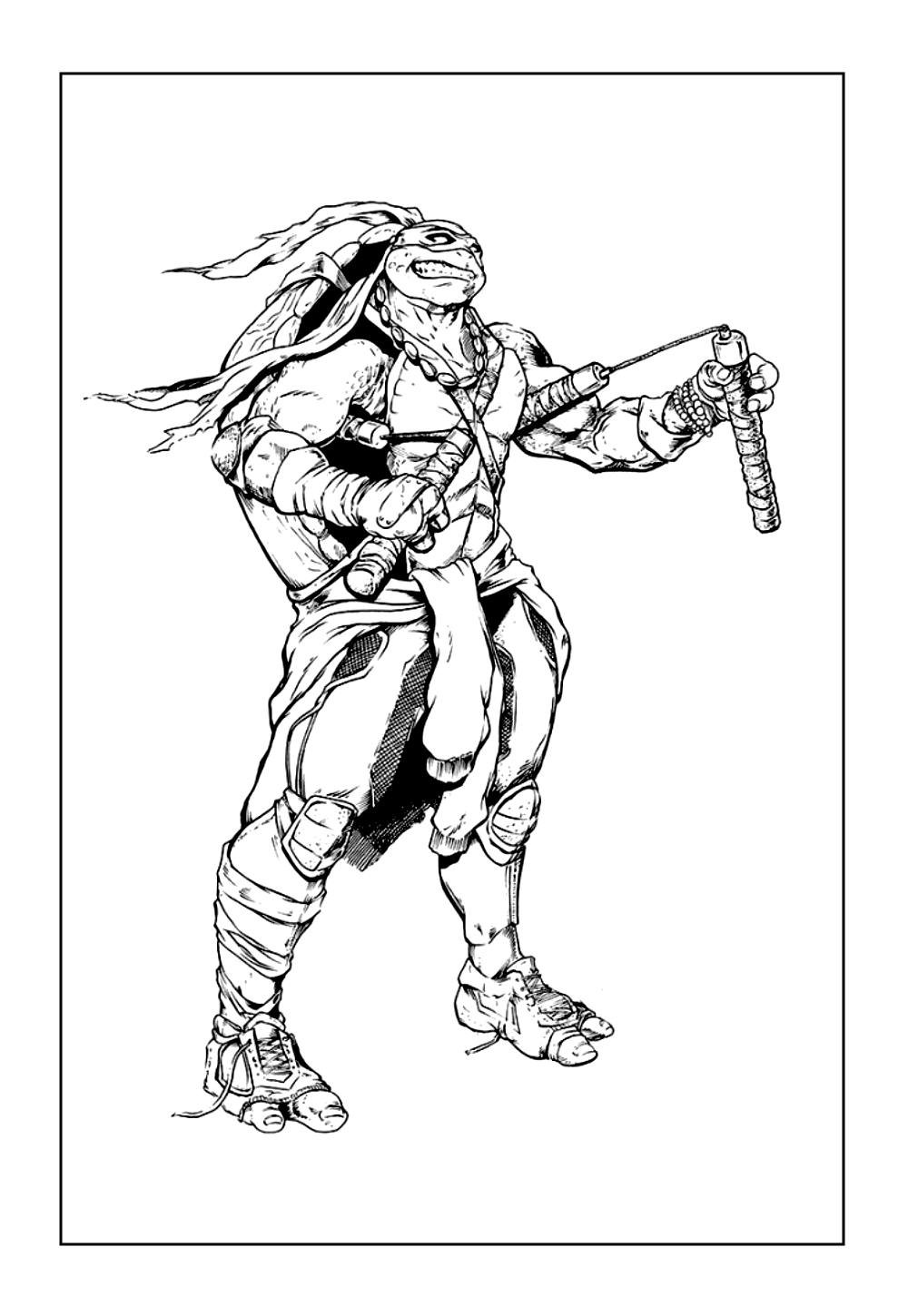 Desenho das Tartarugas Ninja para colorir - Michelangelo