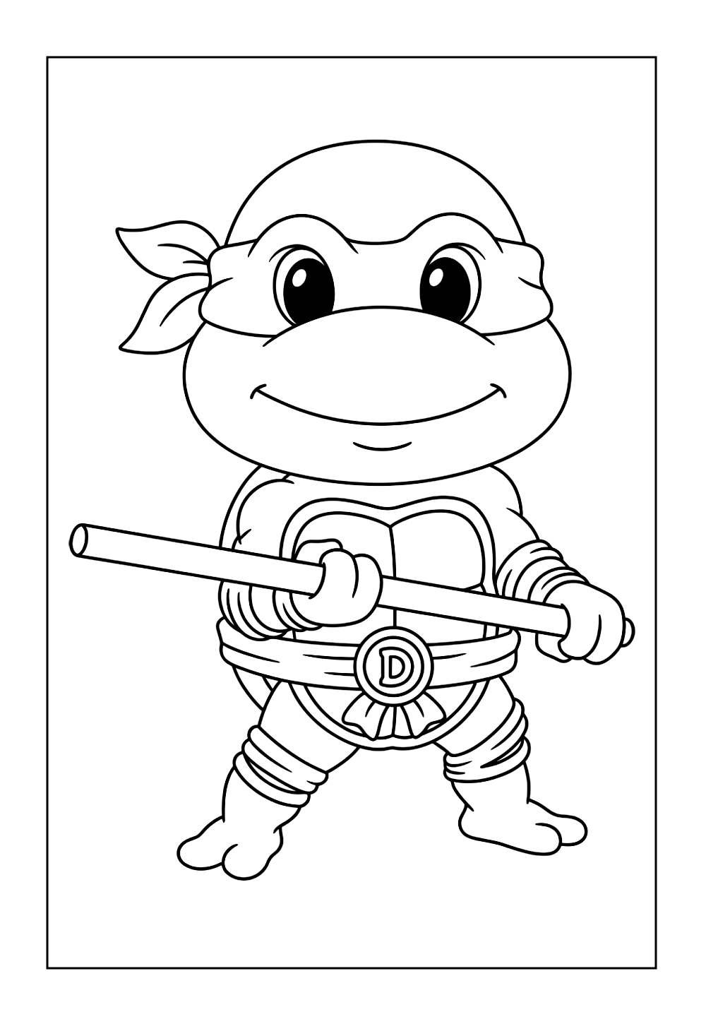 Donatello das Tartarugas Ninja para colorir e pintar