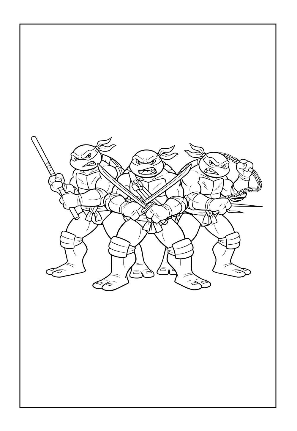 Desenho de Donatello das Tartarugas Ninja para pintar