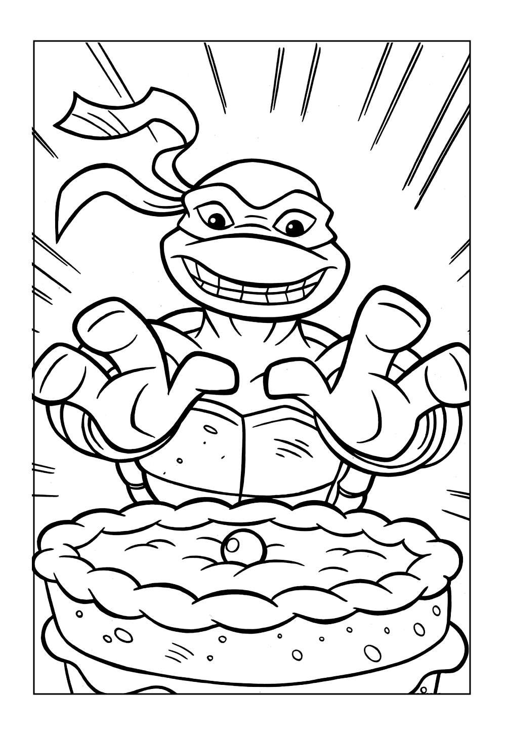 Raphael das Tartarugas Ninja para Imprimir e Colorir