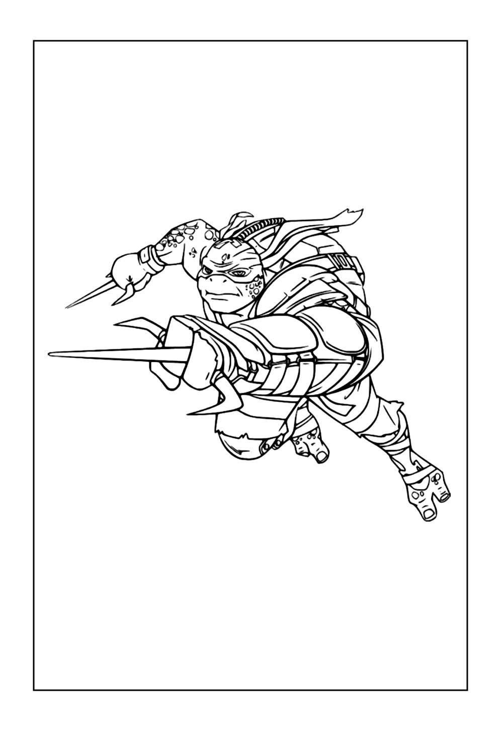 Desenho para Colorir do Raphael das Tartarugas Ninja
