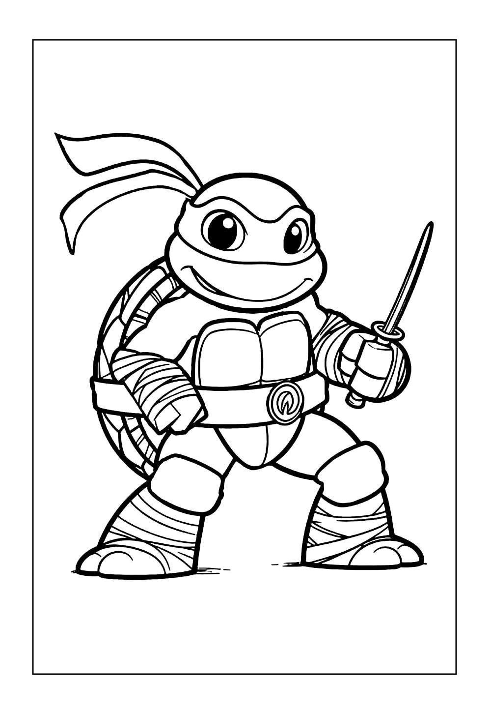 Desenho para Pintar do Raphael das Tartarugas Ninja