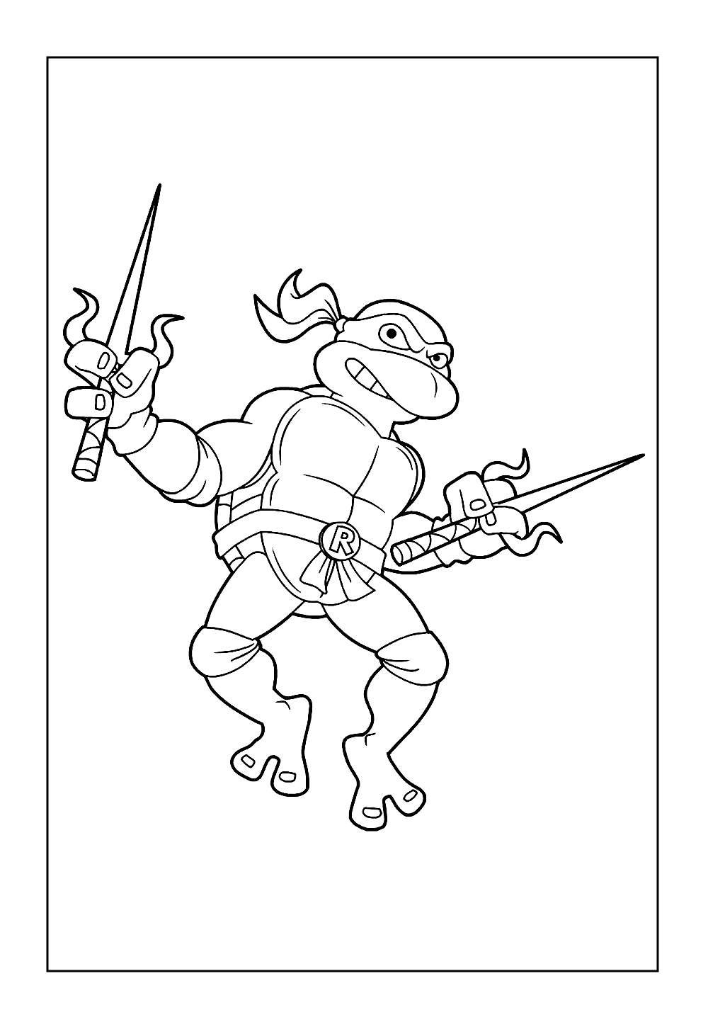 Desenho para Colorir do Raphael das Tartarugas Ninja