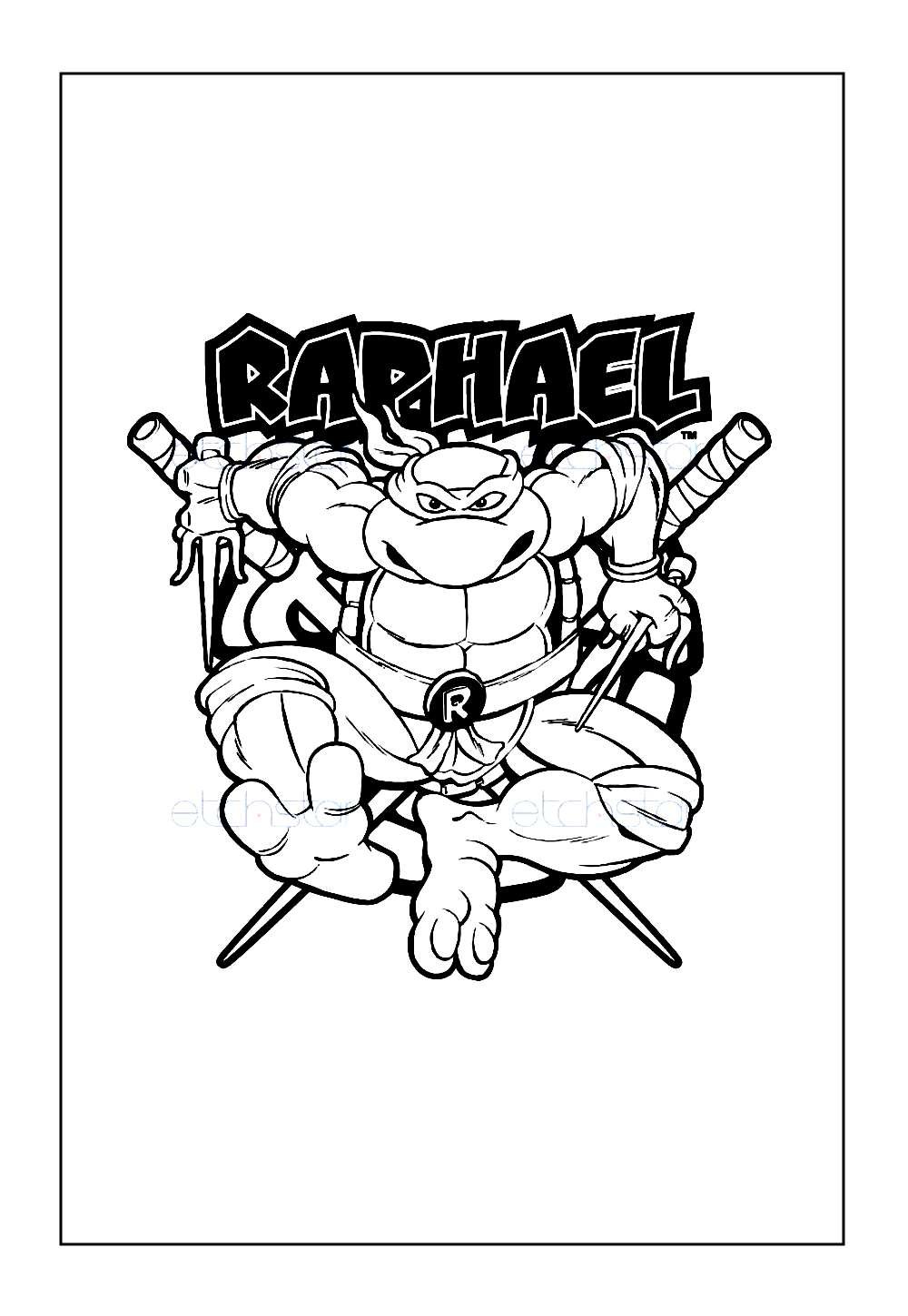 Raphael das Tartarugas Ninja para Colorir