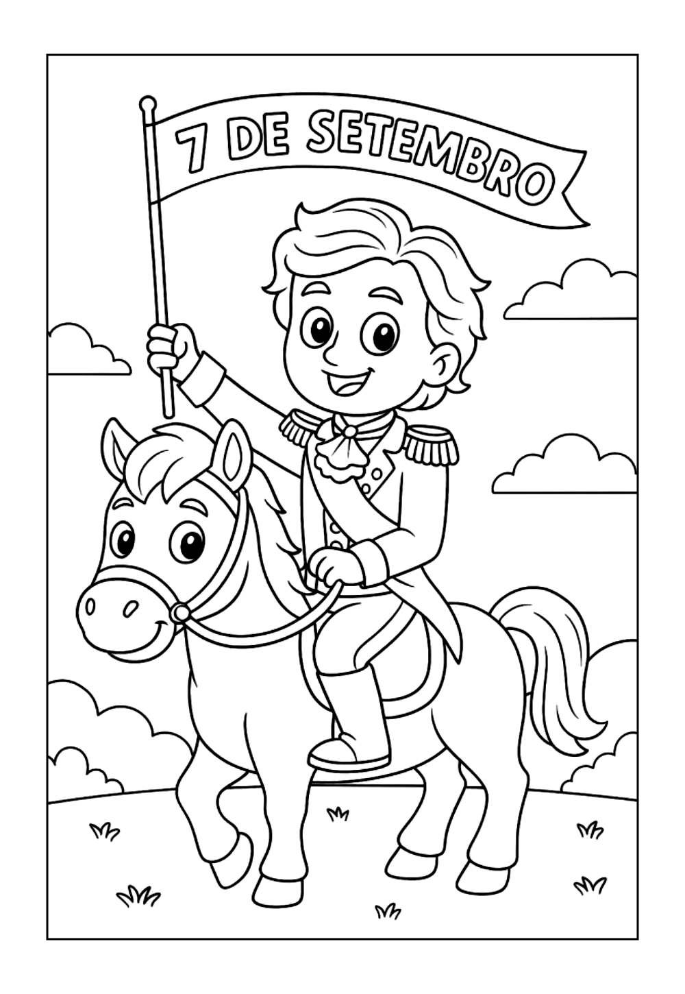 Desenhos do 7 de Setembro para imprimir e colorir