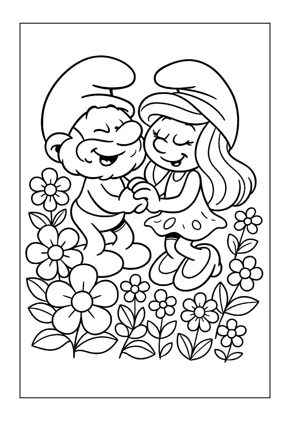 Smurfette para colorir