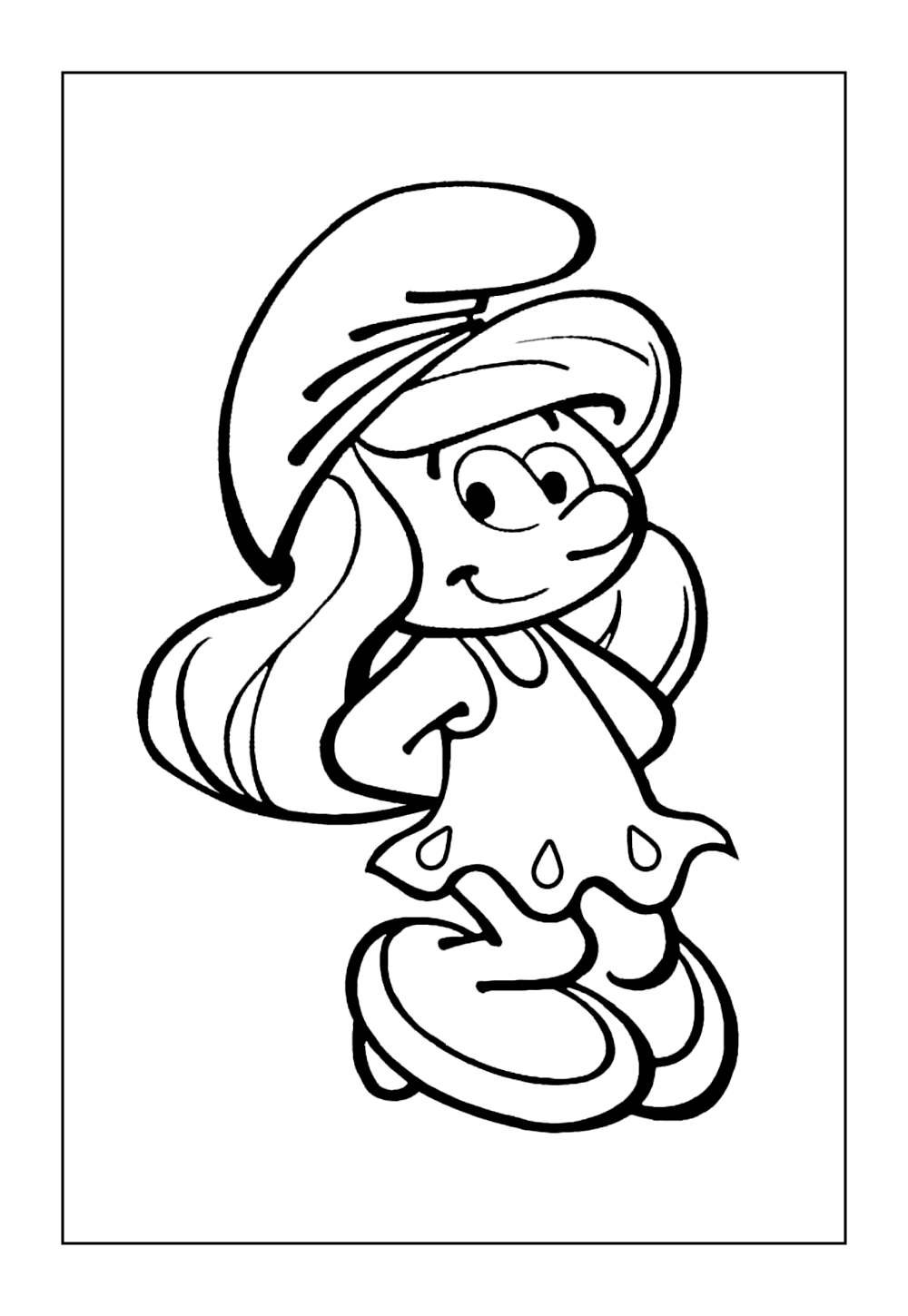 Desenho da Smurfette para imprimir