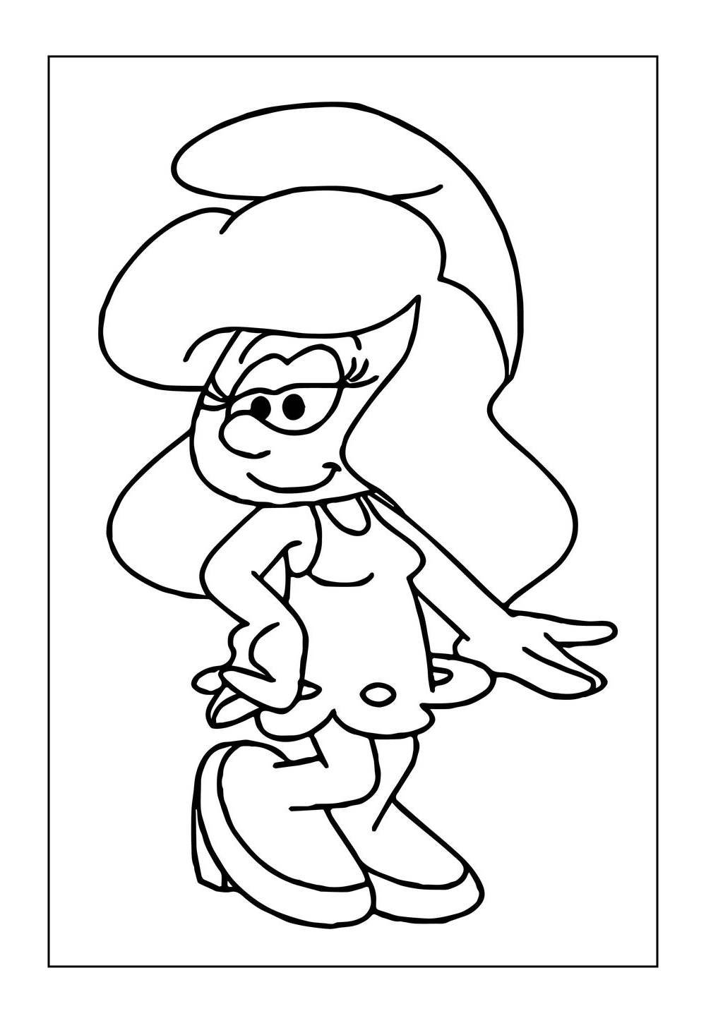 Desenho da Smurfette para colorir