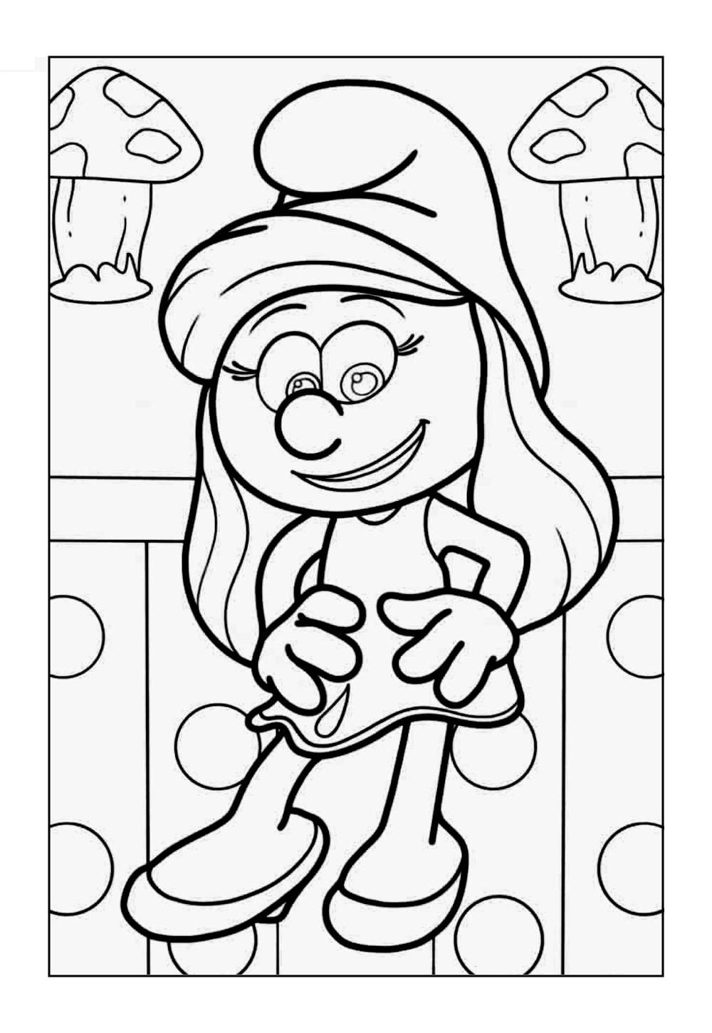 Desenho da Smurfette para pintar
