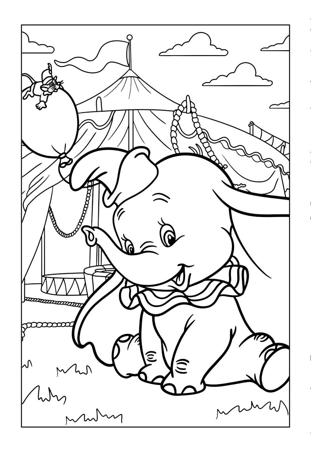 Dumbo para colorir e pintar