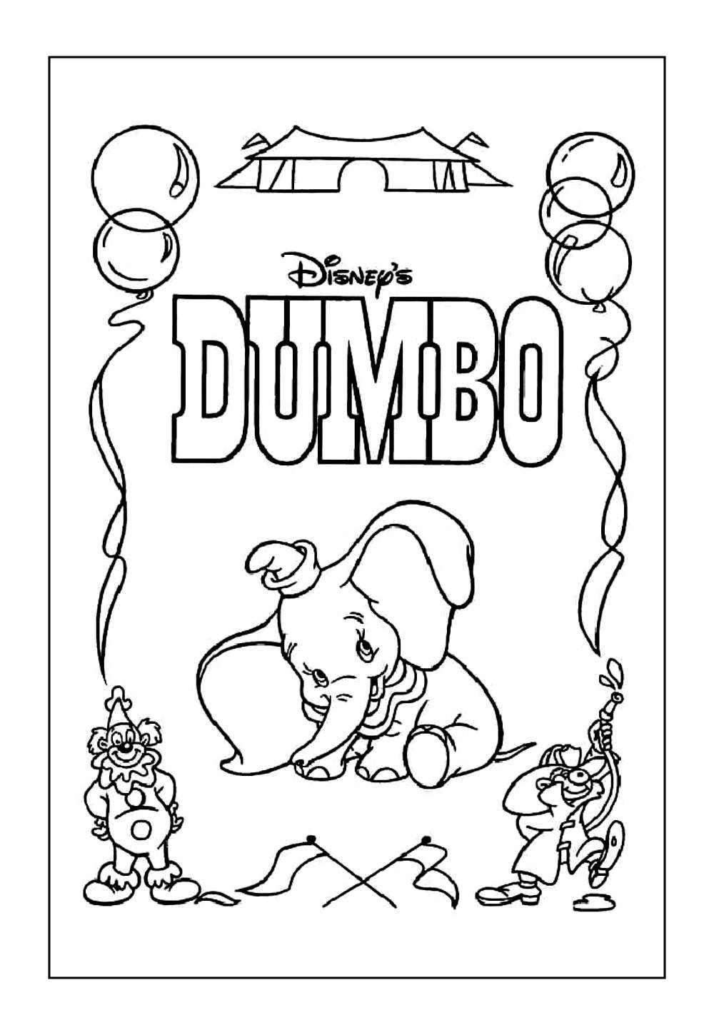 Dumbo para imprimir e pintar