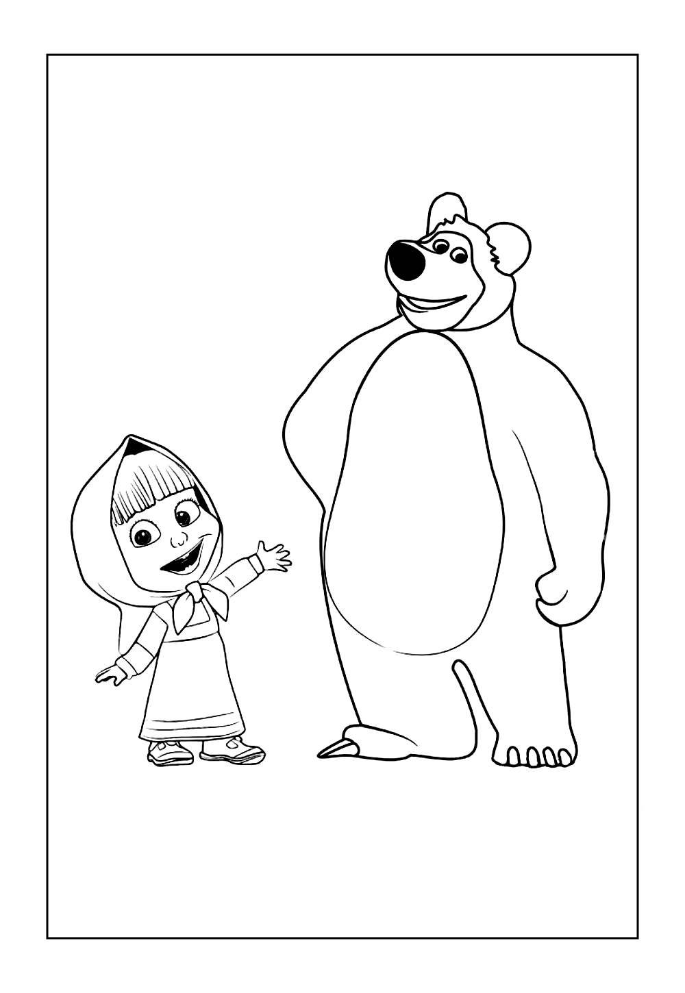 Desenhos para Pintar de Masha e o Urso