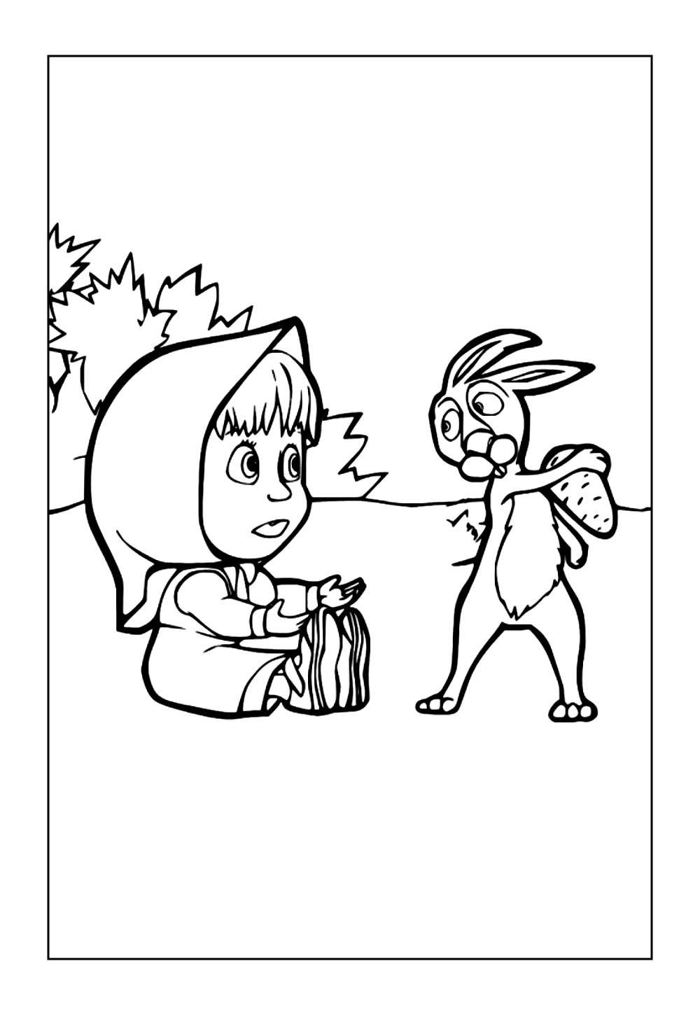 Masha e o Urso para pintar
