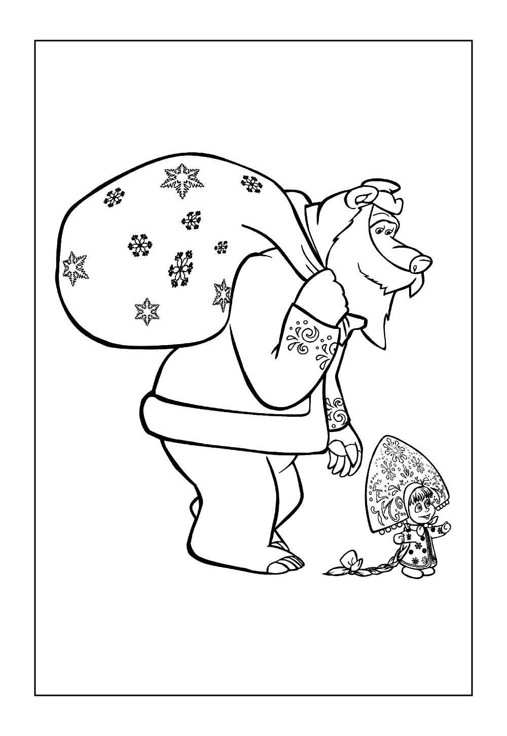 Desenho de Masha e o Urso