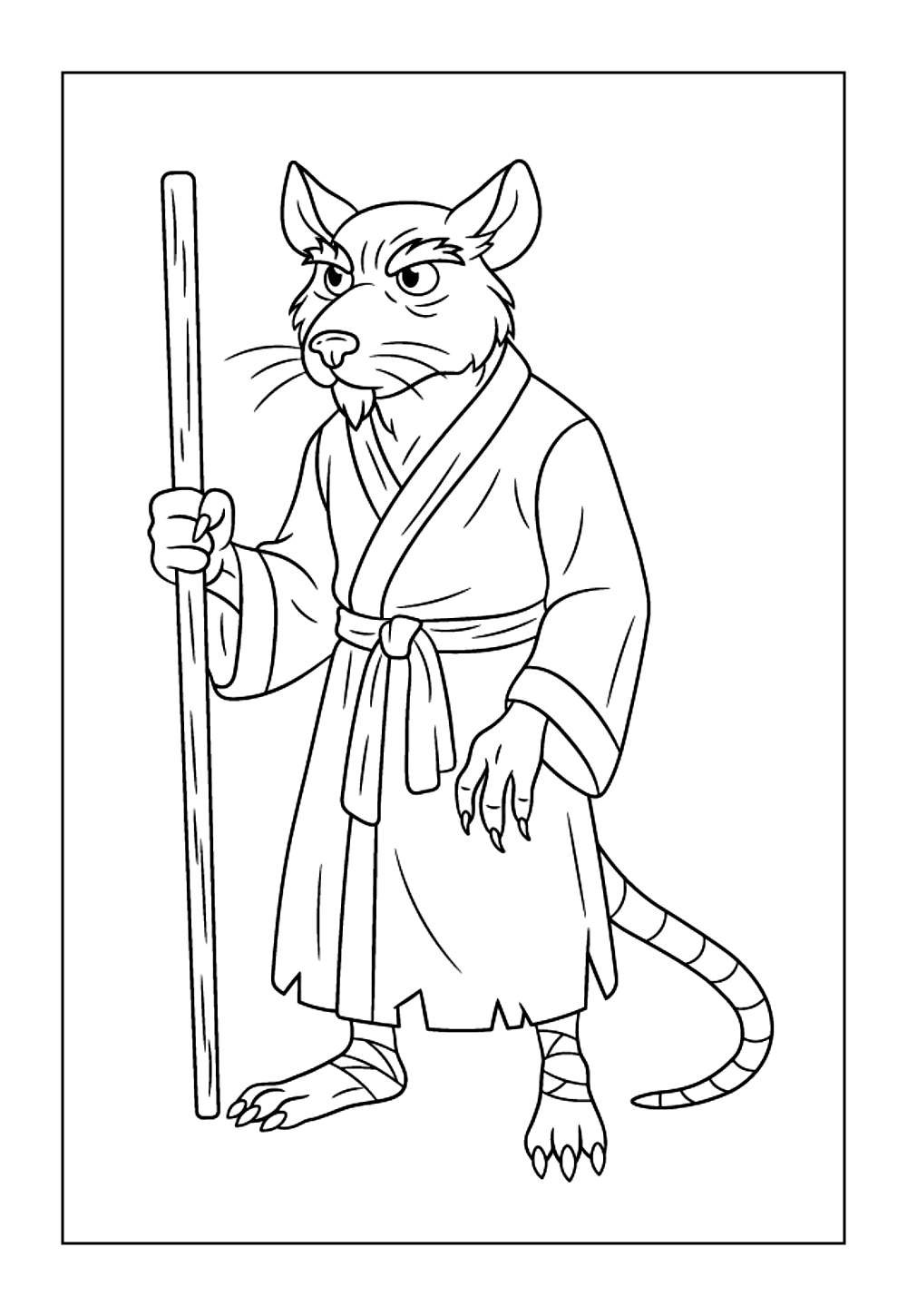 Desenho do Mestre Splinter para colorir