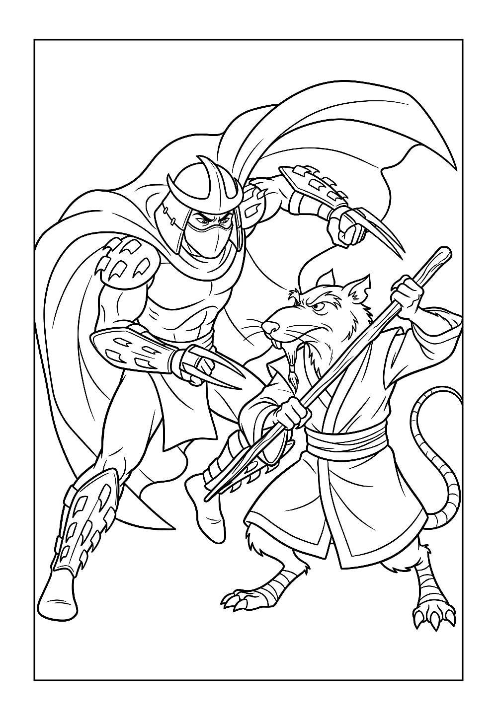Desenhos do Mestre Splinter para pintar