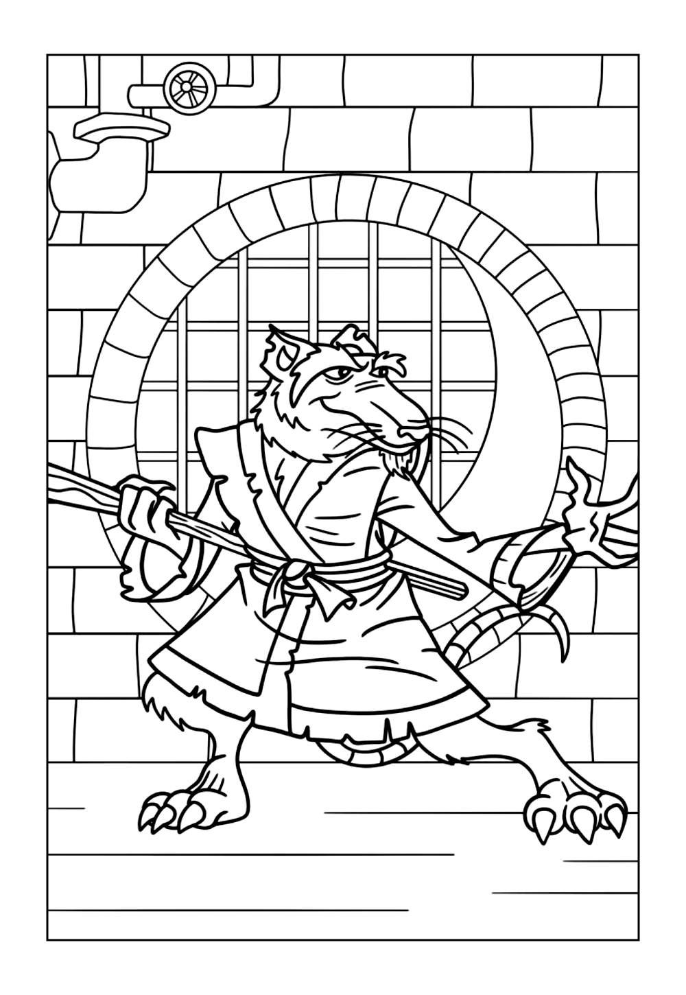 Desenhos do Mestre Splinter para colorir