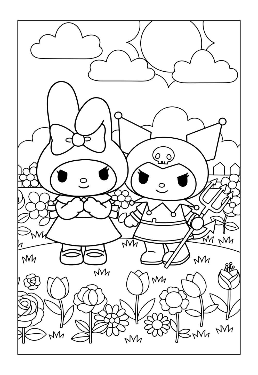 My Melody para imprimir e colorir