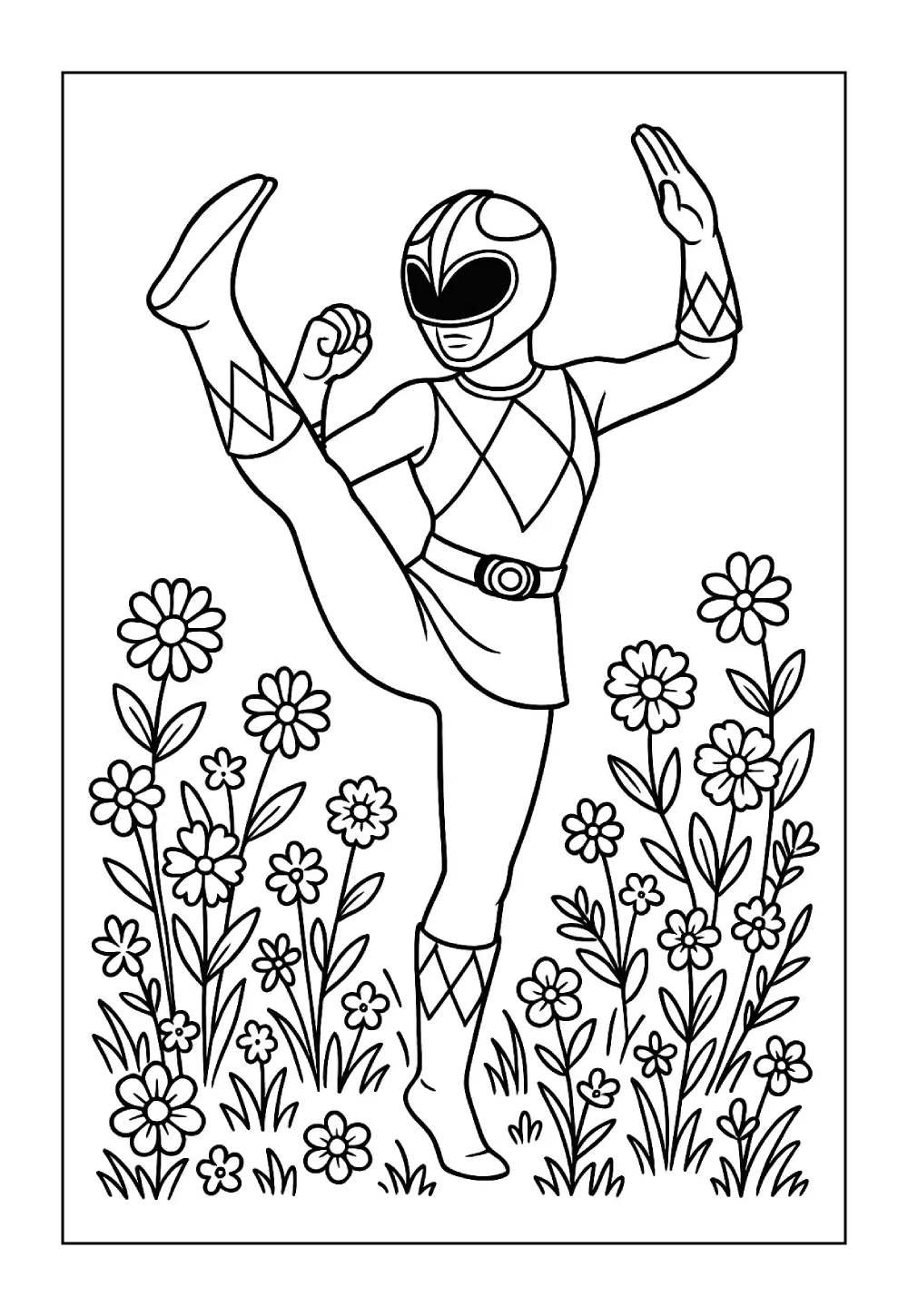 Desenhos da Power Ranger Rosa para pintar e colorir