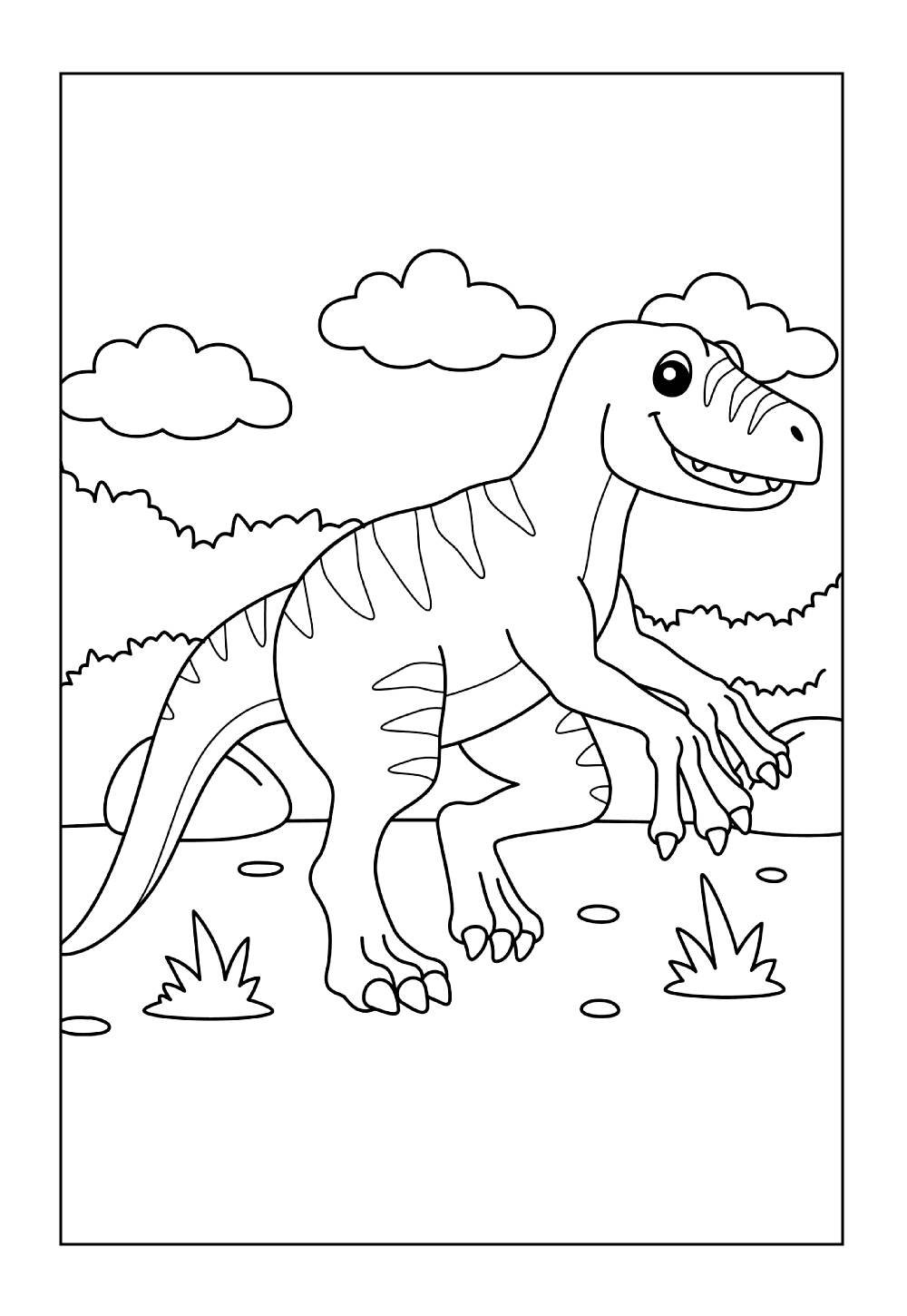 Desenho de Dinossauro para pintar