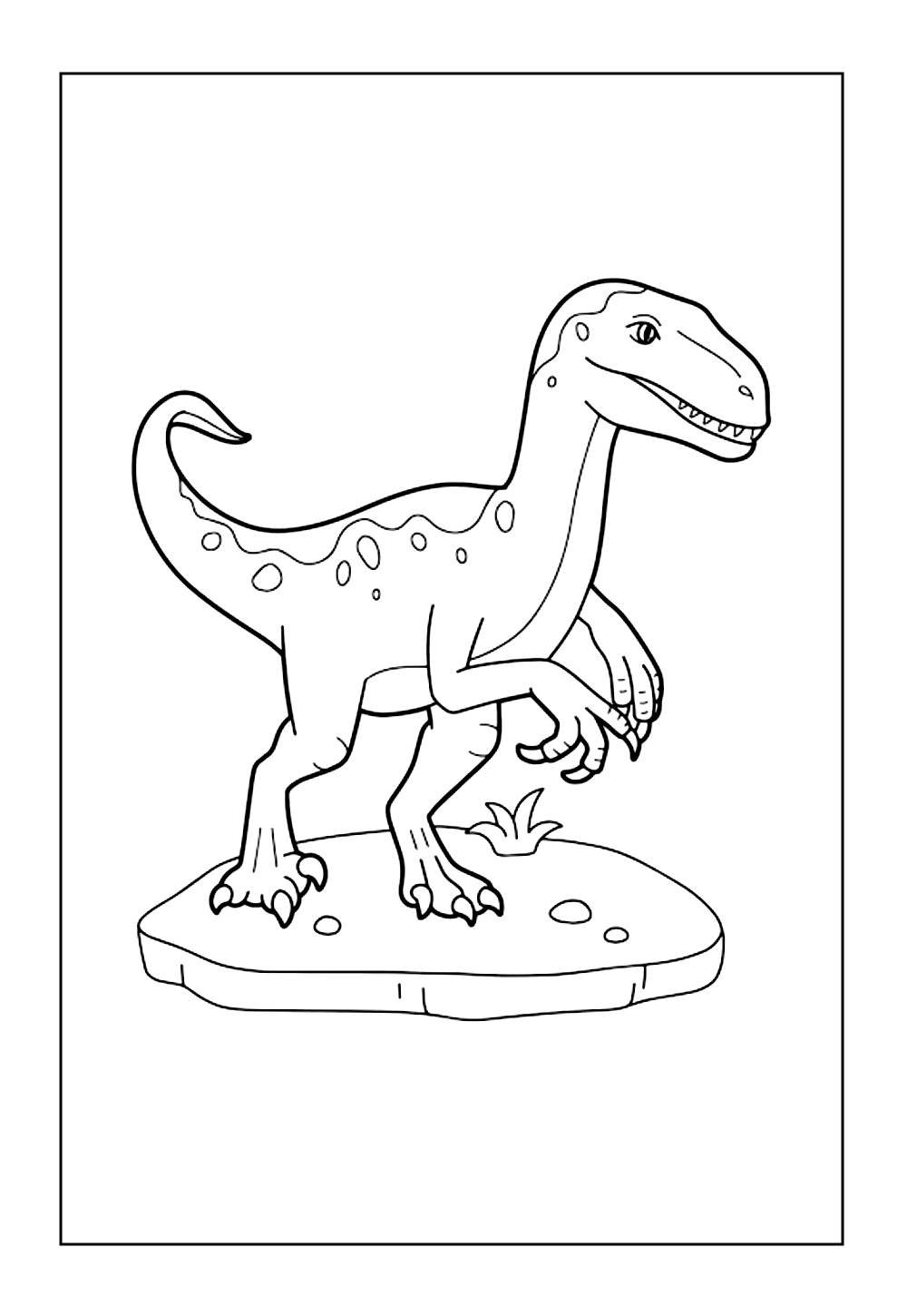 Desenho de Velociraptor para imprimir e pintar