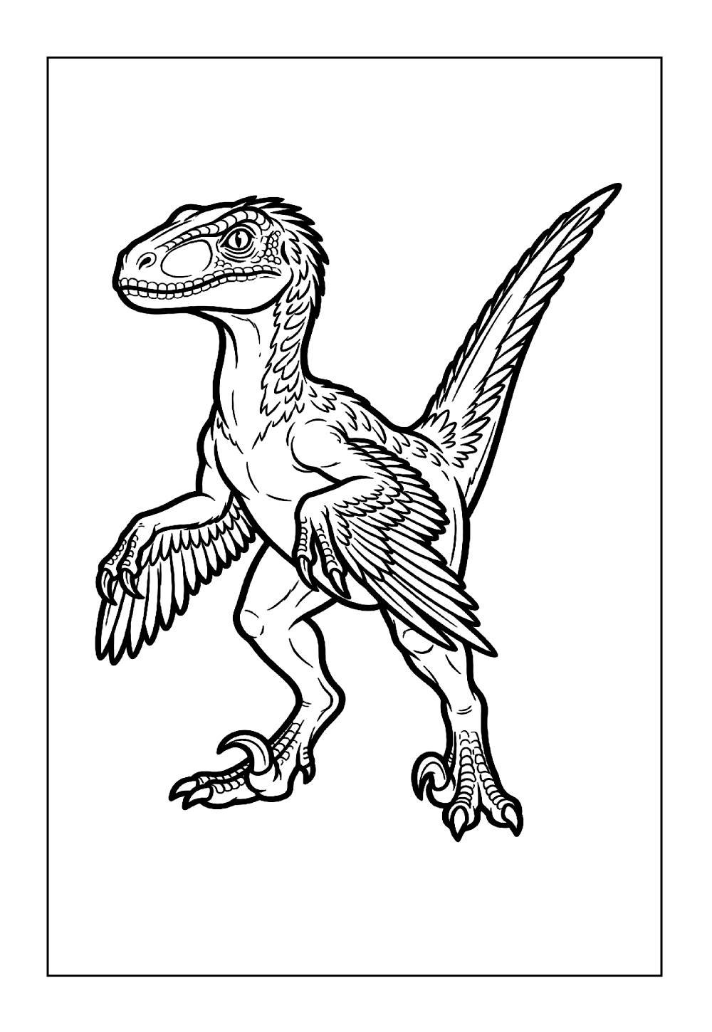 Desenho de Velociraptor para colorir e pintar