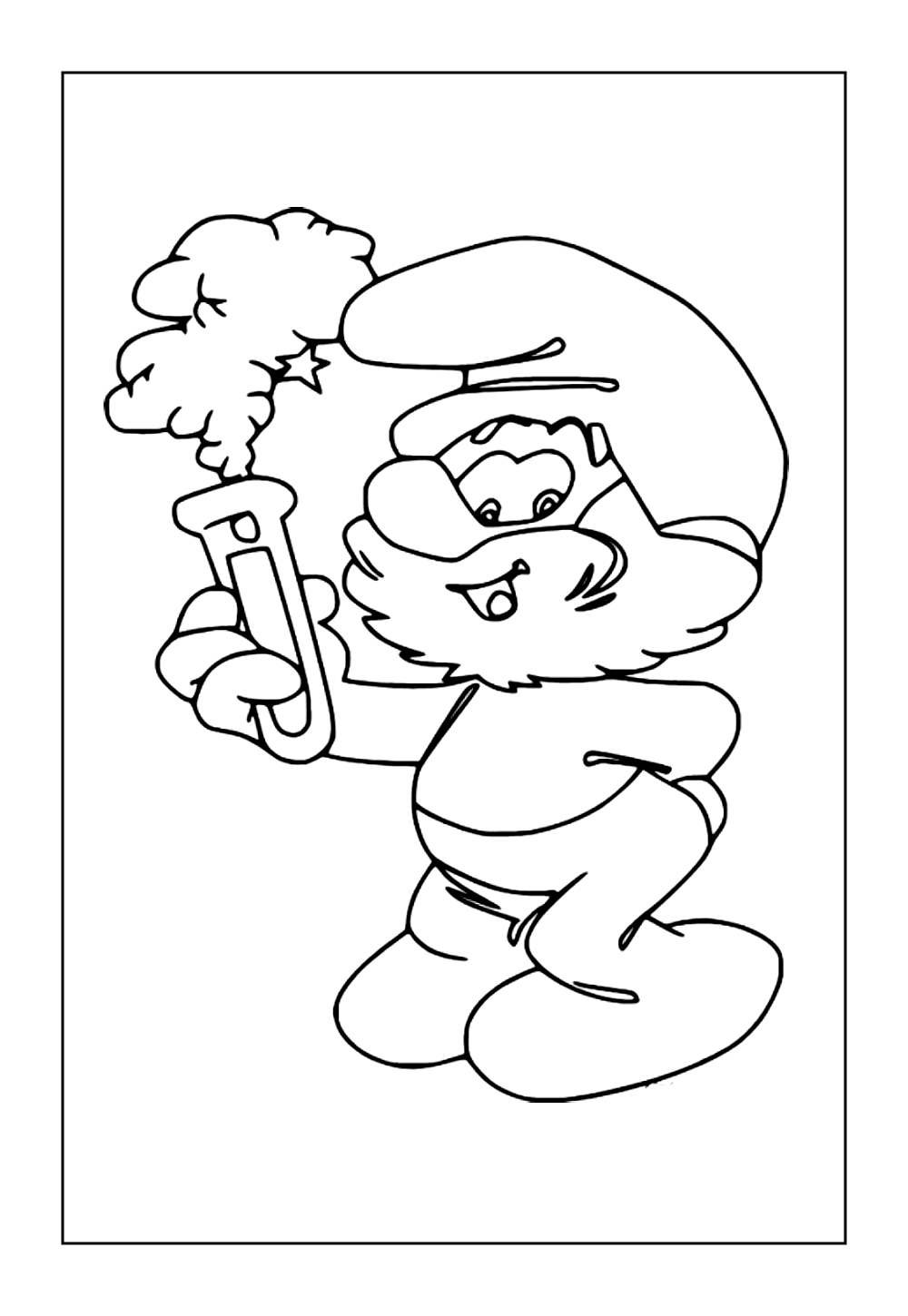 Desenho de Papai Smurf para pintar