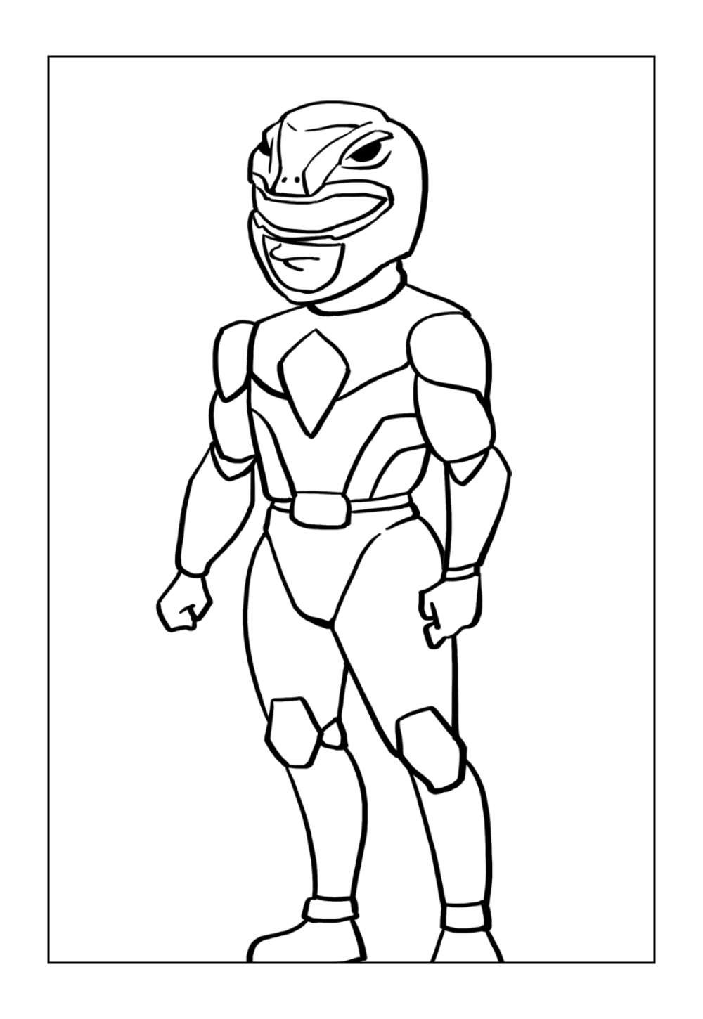 Desenho do Power Ranger Vermelho para imprimir e colorir