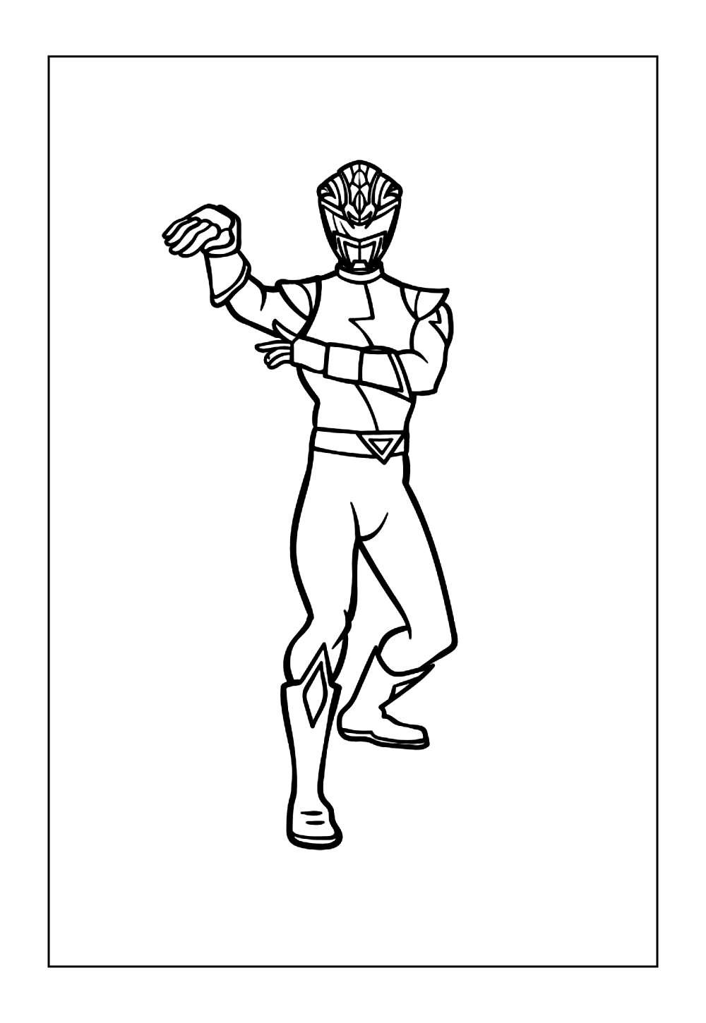 Desenho do Power Ranger Vermelho para pintar