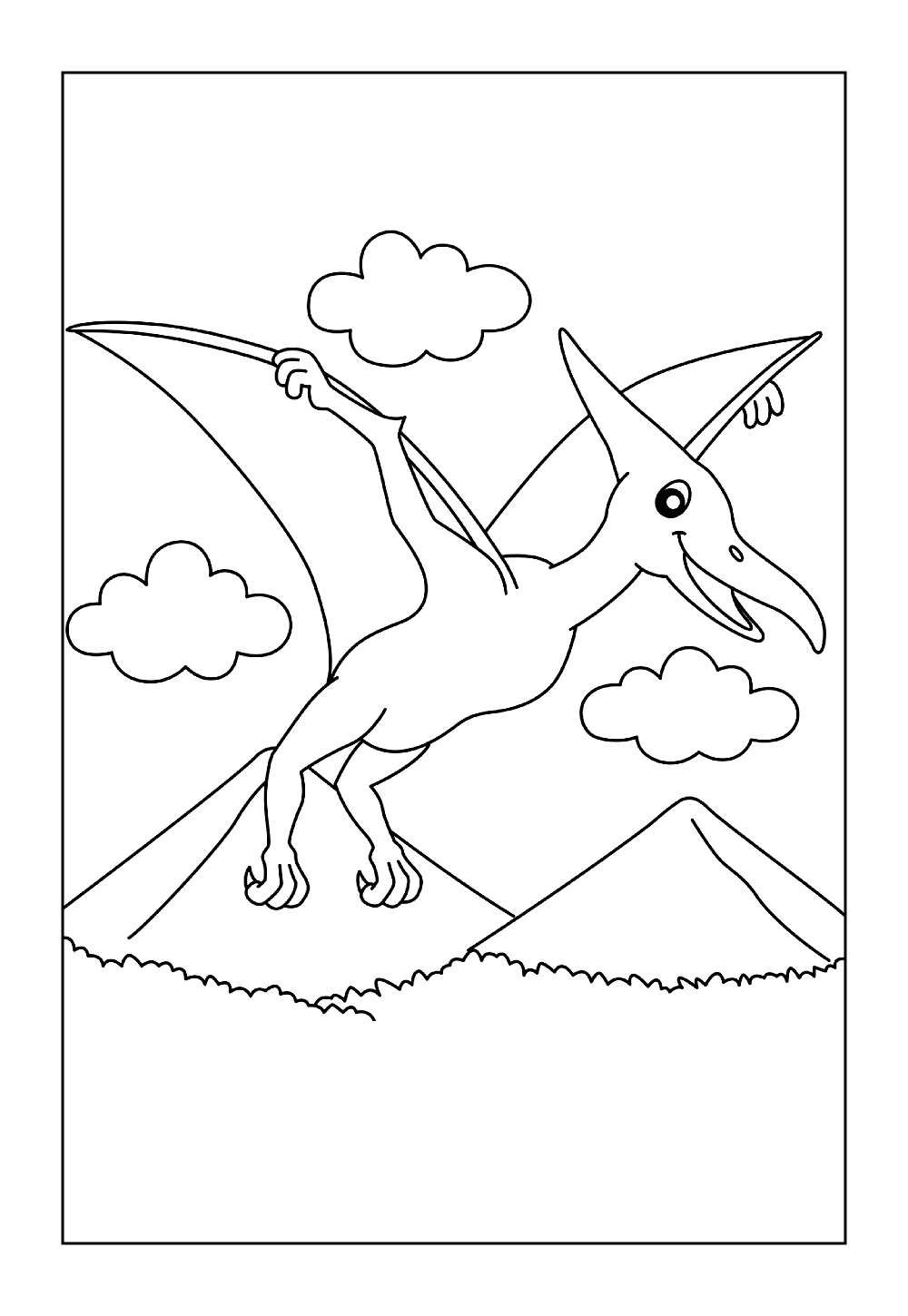Desenho de Pterodáctilo para pintar