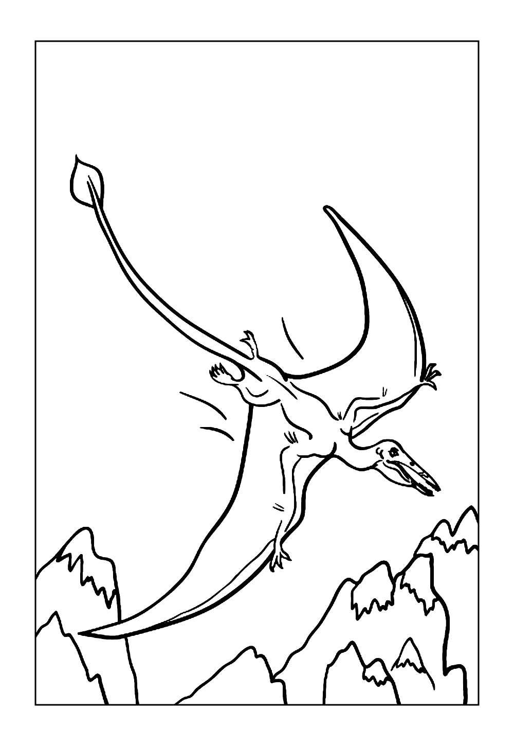 Desenho de Pterodáctilo para pintar e imprimir