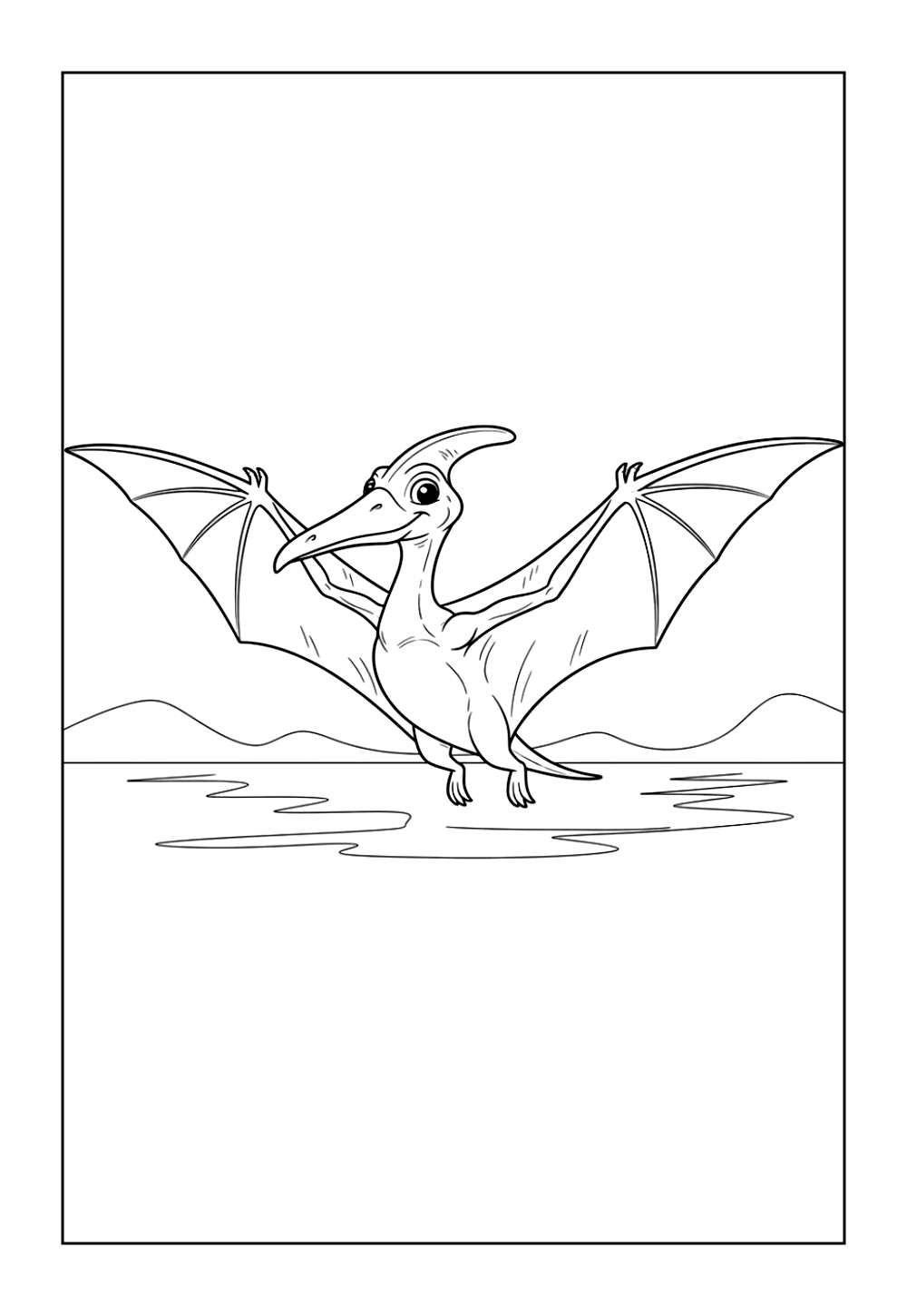 Desenho de Pterodáctilo para imprimir