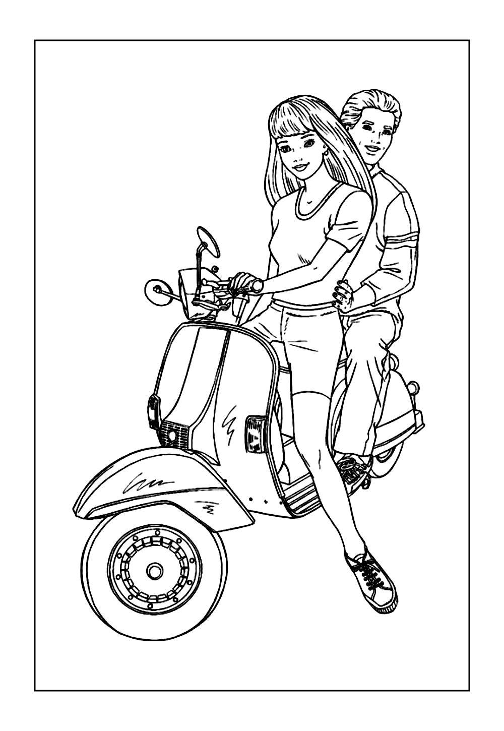 Barbie e Ken para colorir