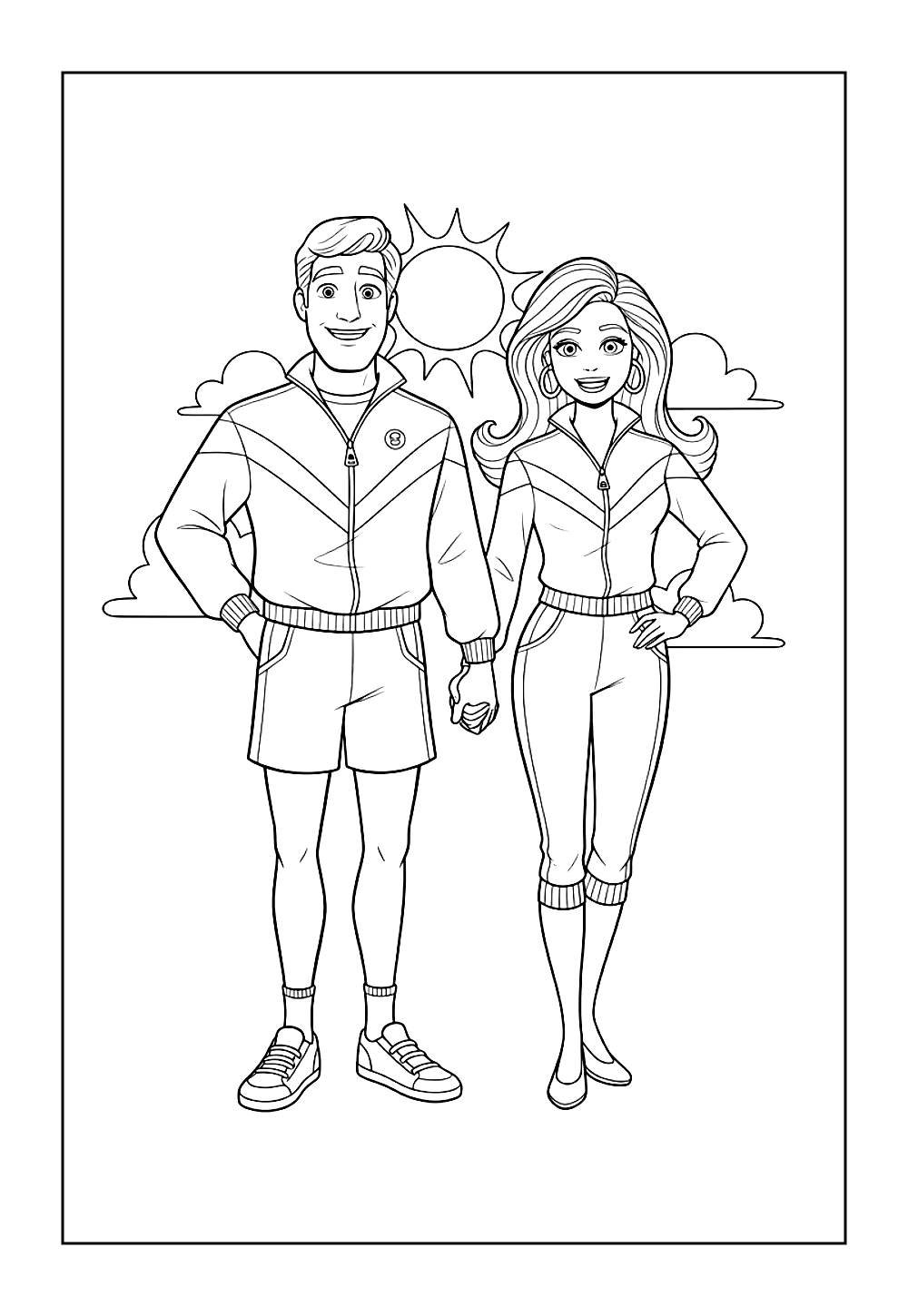 Ken e Barbie para colorir