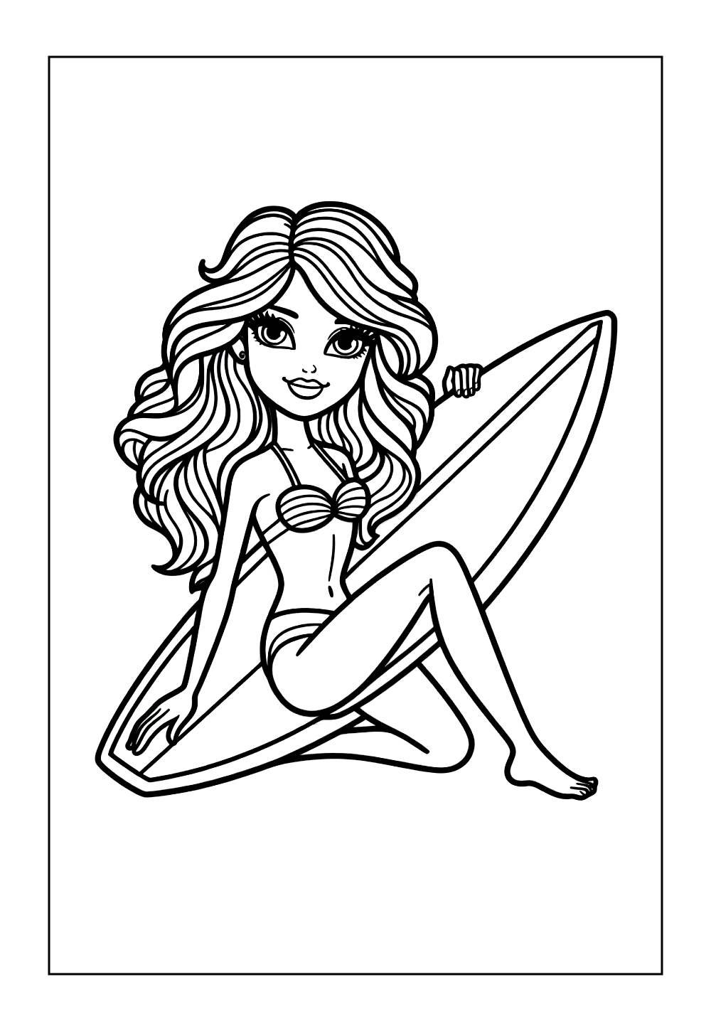 Barbie Surfista para colorir