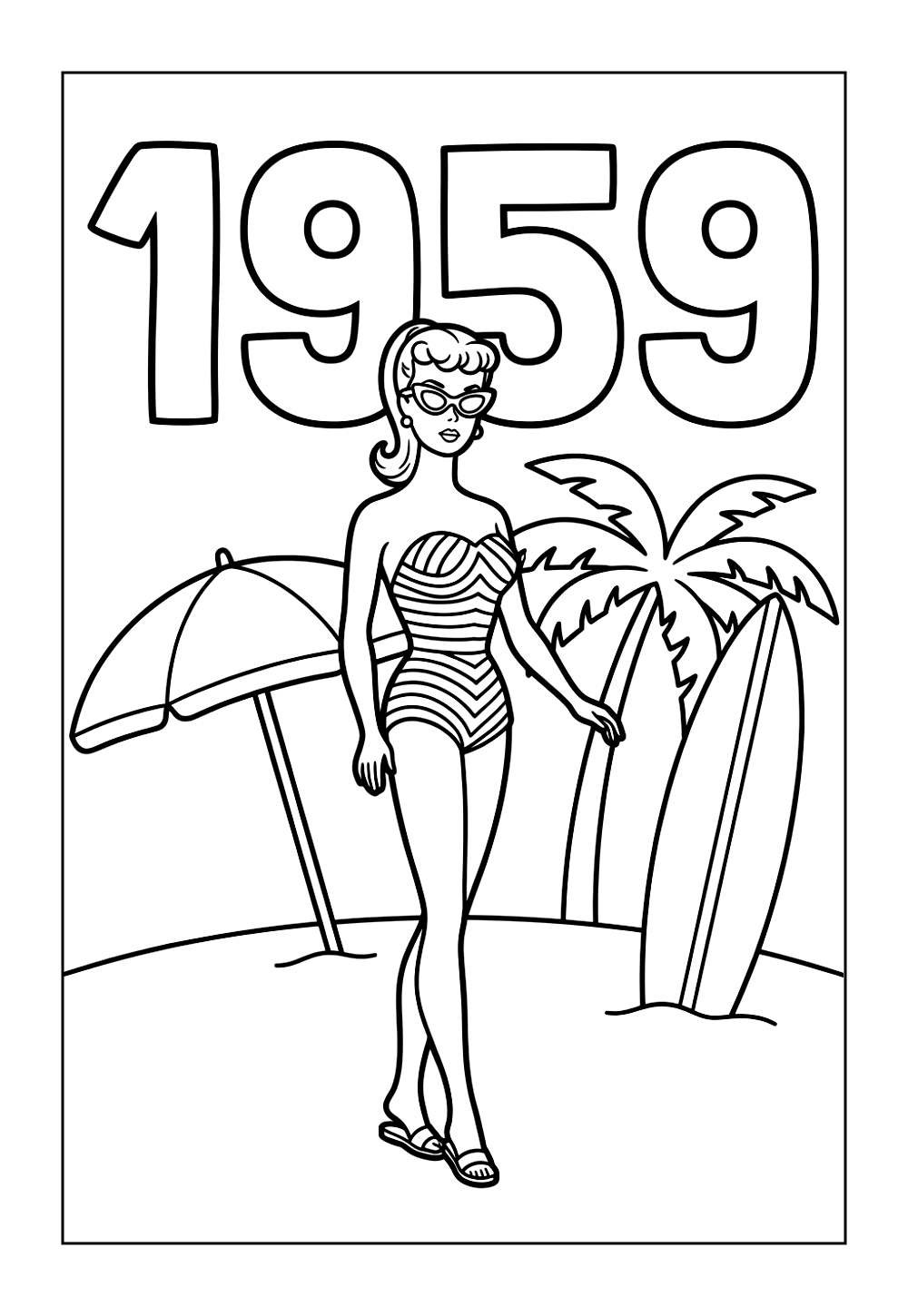 Desenhos da Barbie Surfista para pintar