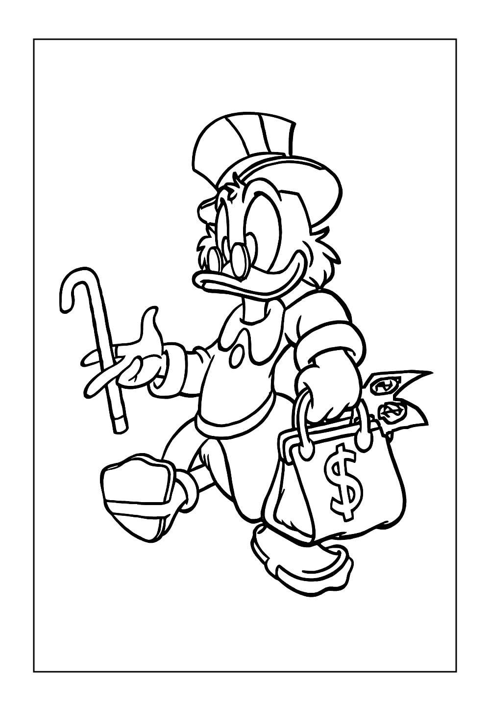 Desenho do Tio Patinhas para colorir