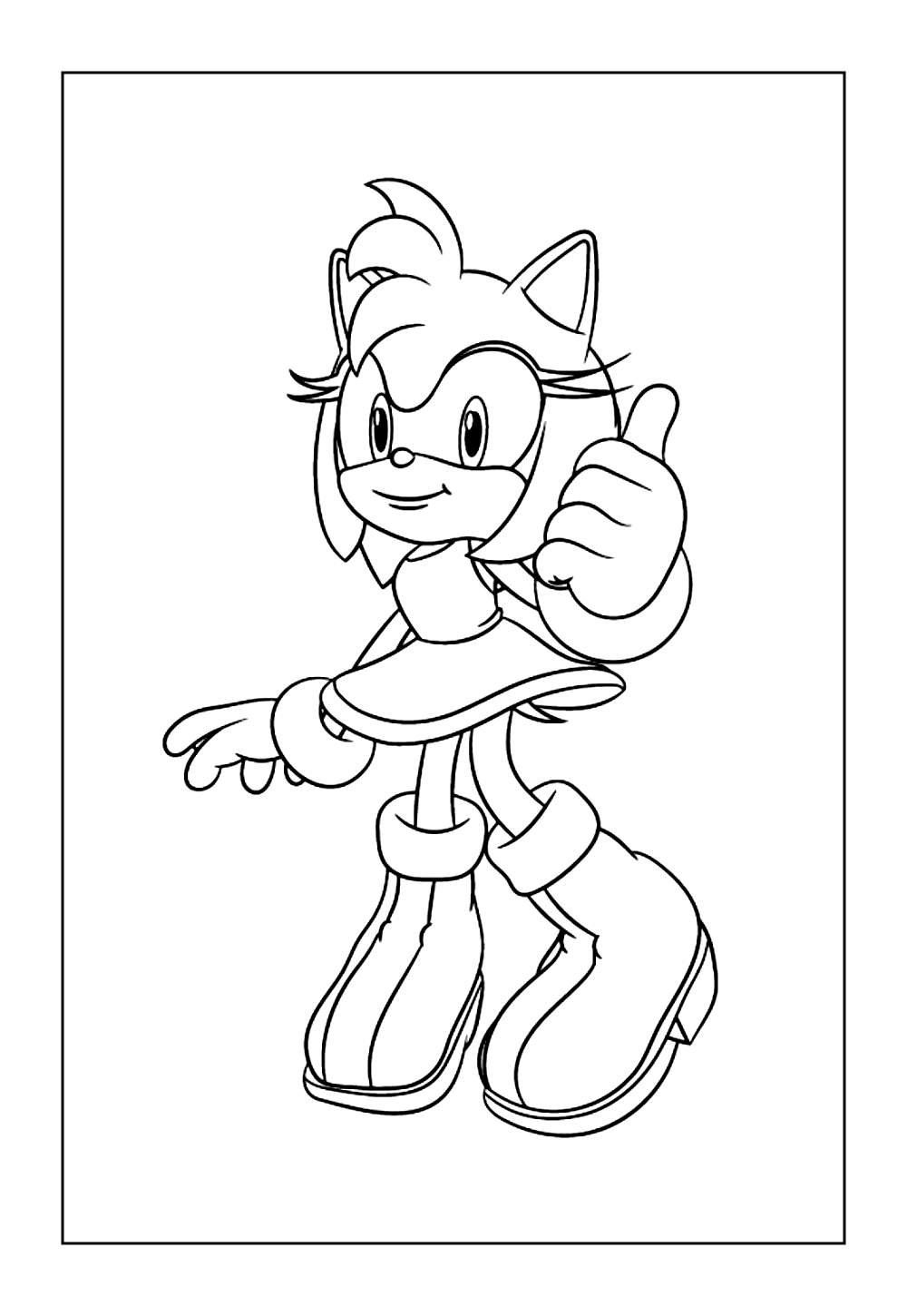 Amy Rose para imprimir e colorir